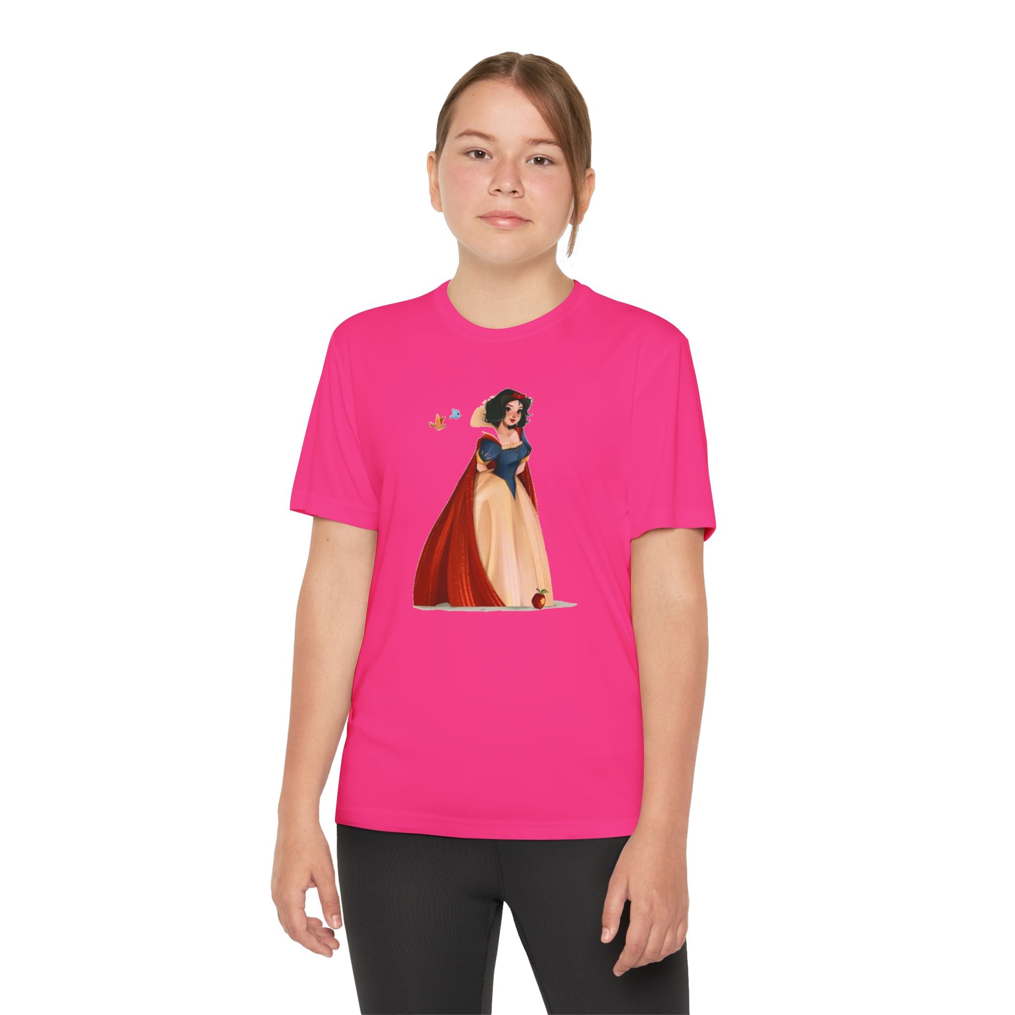 Snow White Youth T-Shirt Sports Graphic Tee, Cool Athletic Shirt for Kids, Perfect for Sports Events, Team Spirit