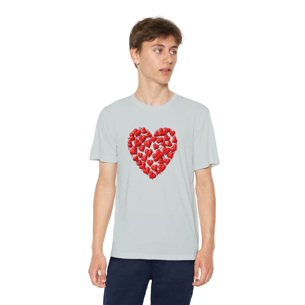 Heart Youth T-Shirt Sports Graphic Tee, Cool Athletic Shirt for Kids, Perfect for Sports Events, Team Spirit