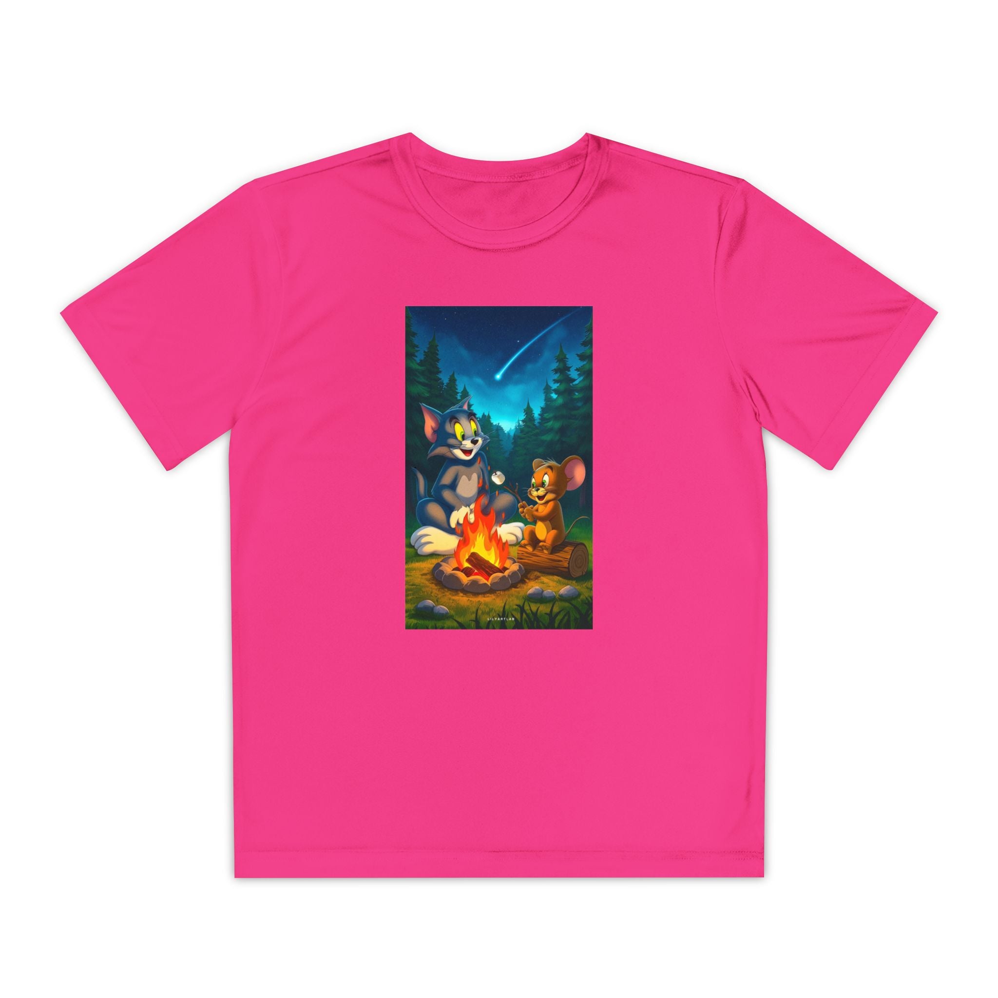 Youth Competitor Tee with Tom And Jerry design, Cartoon Graphic Kid's T-Shirt, Kids Tee, Children's Clothing, Funny Tee for Boys and Girls