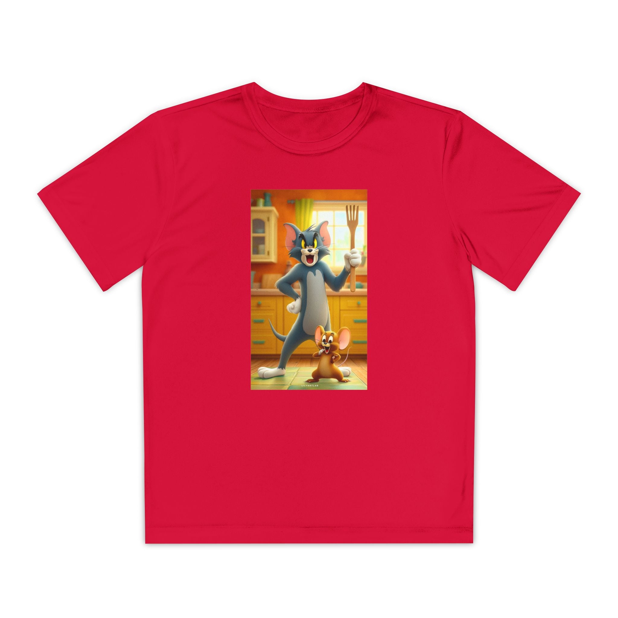 Youth Competitor Tee with Tom And Jerry design, Cartoon Graphic Kid's T-Shirt, Kids Tee, Children's Clothing, Funny Tee for Boys and Girls