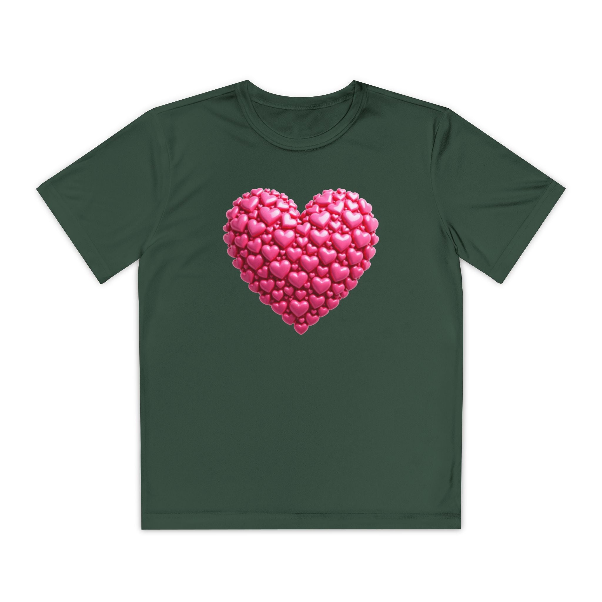 Heart Youth T-Shirt Sports Graphic Tee, Cool Athletic Shirt for Kids, Perfect for Sports Events, Team Spirit