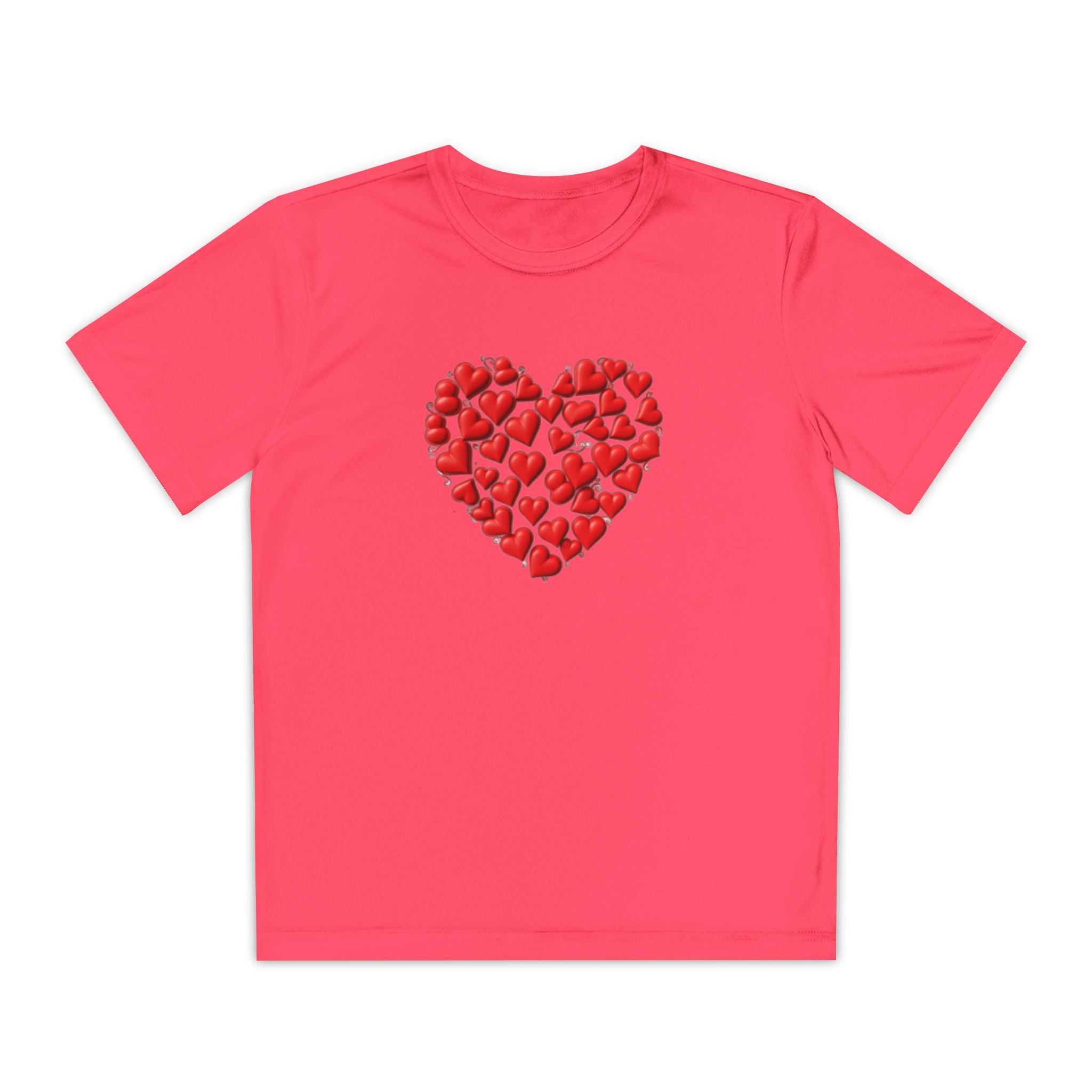 Heart Youth T-Shirt Sports Graphic Tee, Cool Athletic Shirt for Kids, Perfect for Sports Events, Team Spirit