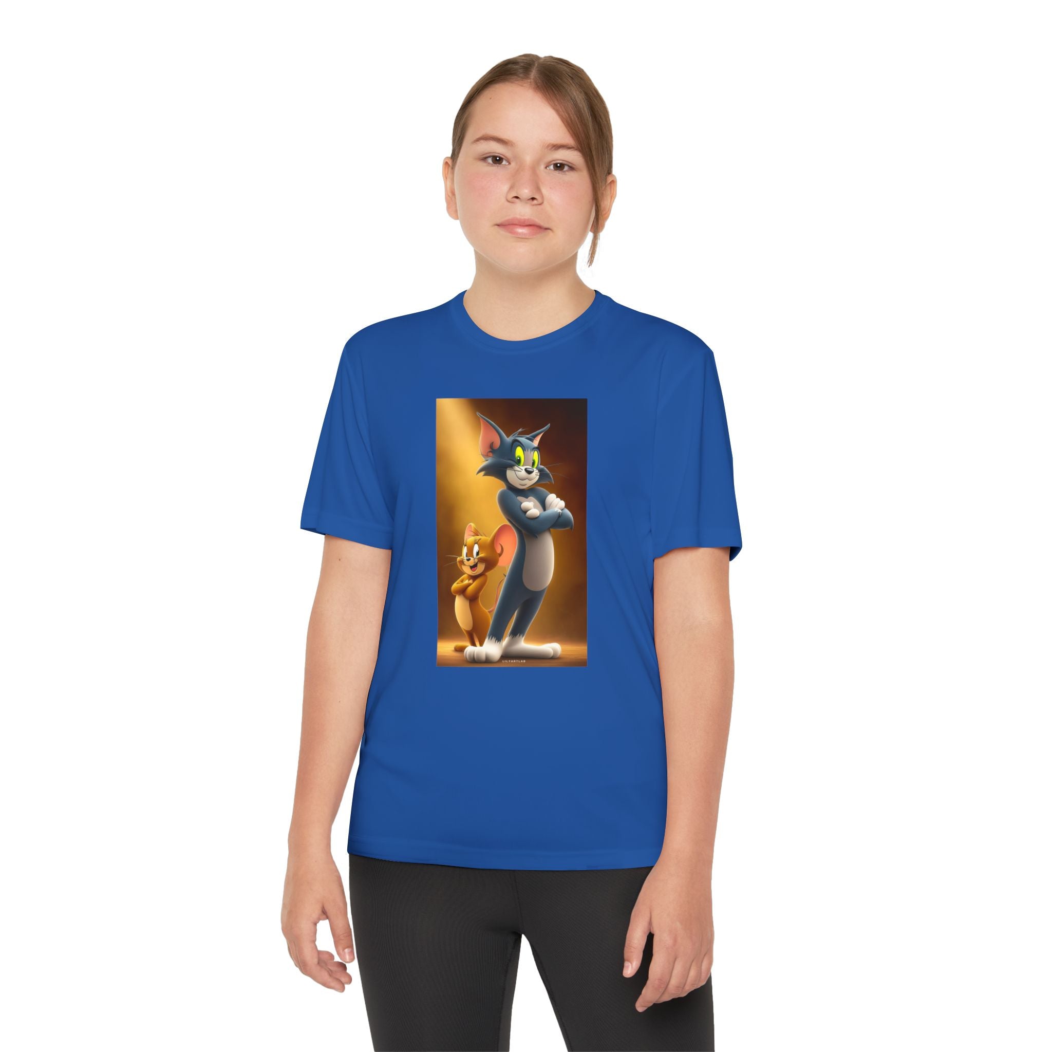 Youth Competitor Tee with Tom And Jerry design, Cartoon Graphic Kid's T-Shirt, Kids Tee, Children's Clothing, Funny Tee for Boys and Girls