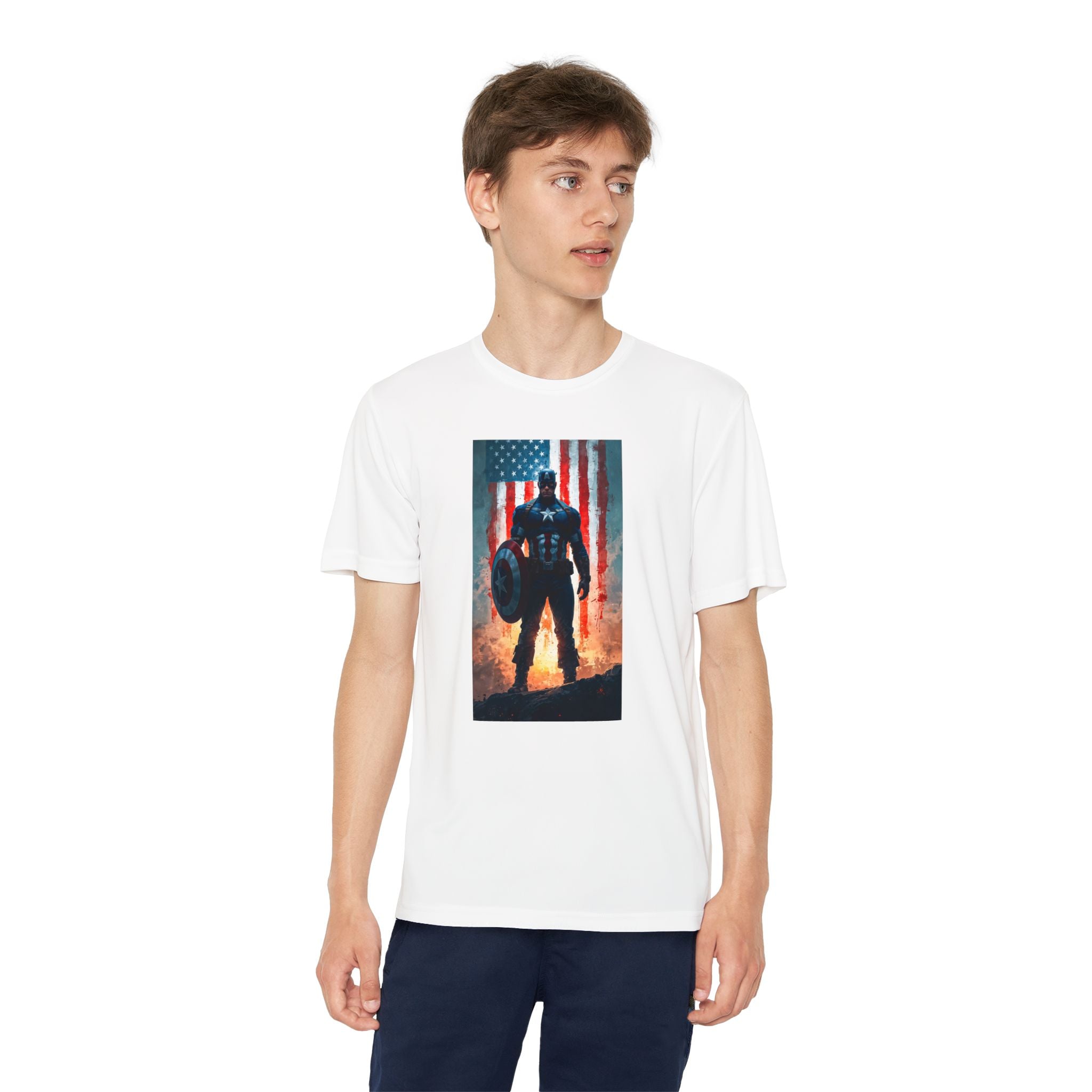 Captain America Superhero Marvel Patriotic, Kids Graphic T-Shirt, Boys Hero Top, Girls Comic Book Clothing, Birthday