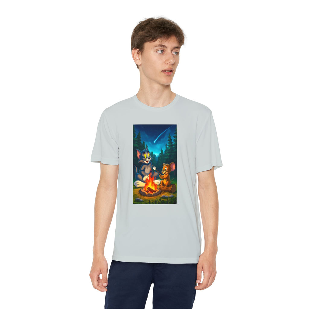 Youth Competitor Tee with Tom And Jerry design, Cartoon Graphic Kid's T-Shirt, Kids Tee, Children's Clothing, Funny Tee for Boys and Girls