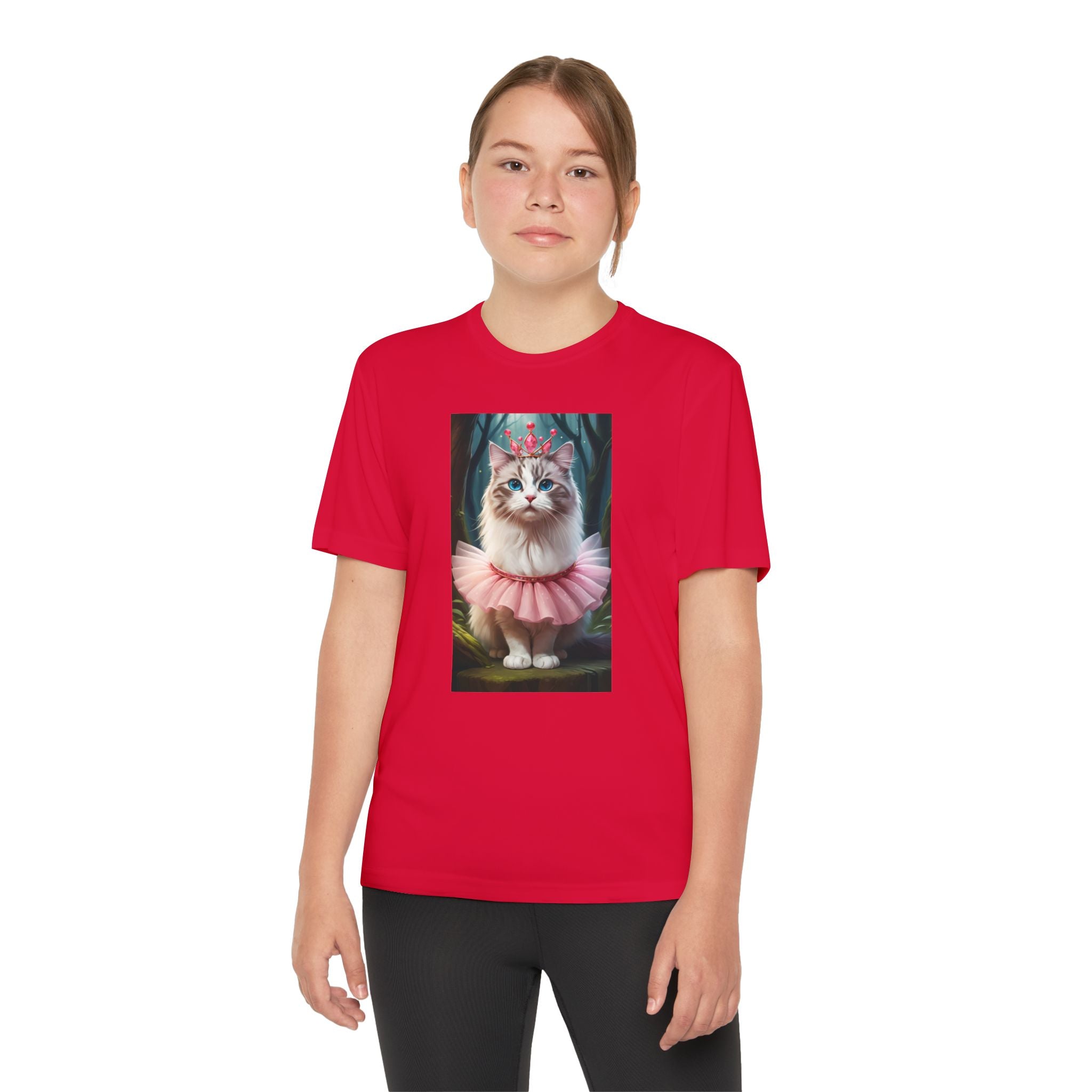 Graphic Tee, Cute Cartoon Kitten, Kids Animal Lover Shirt, Kitty Princess Design, Youth Tee for Girls and Boys, Funny Cat Shirt, Gift for
