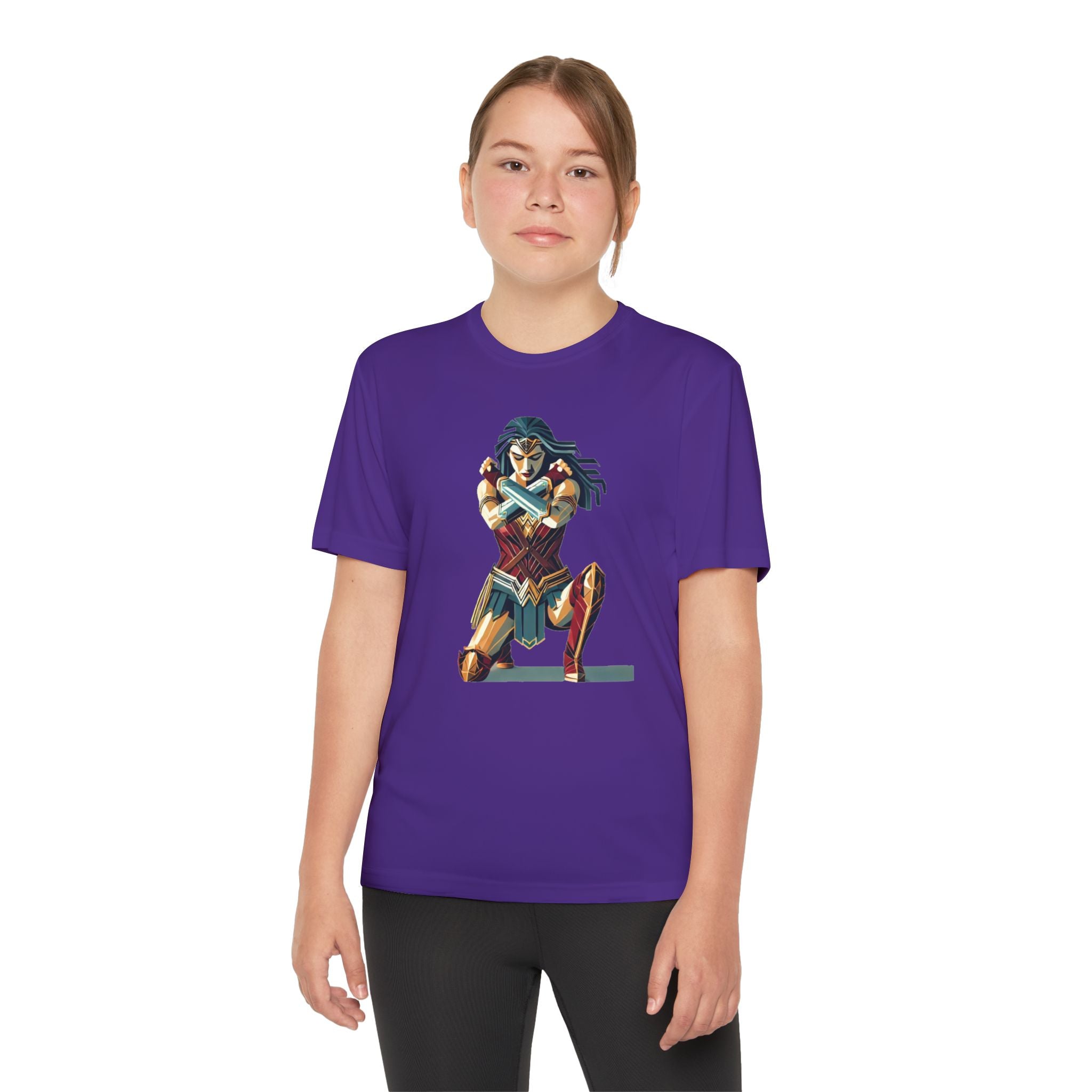 Wonder Woman Youth T-Shirt Sports Graphic Tee, Cool Athletic Shirt for Kids, Perfect for Sports Events, Team Spirit