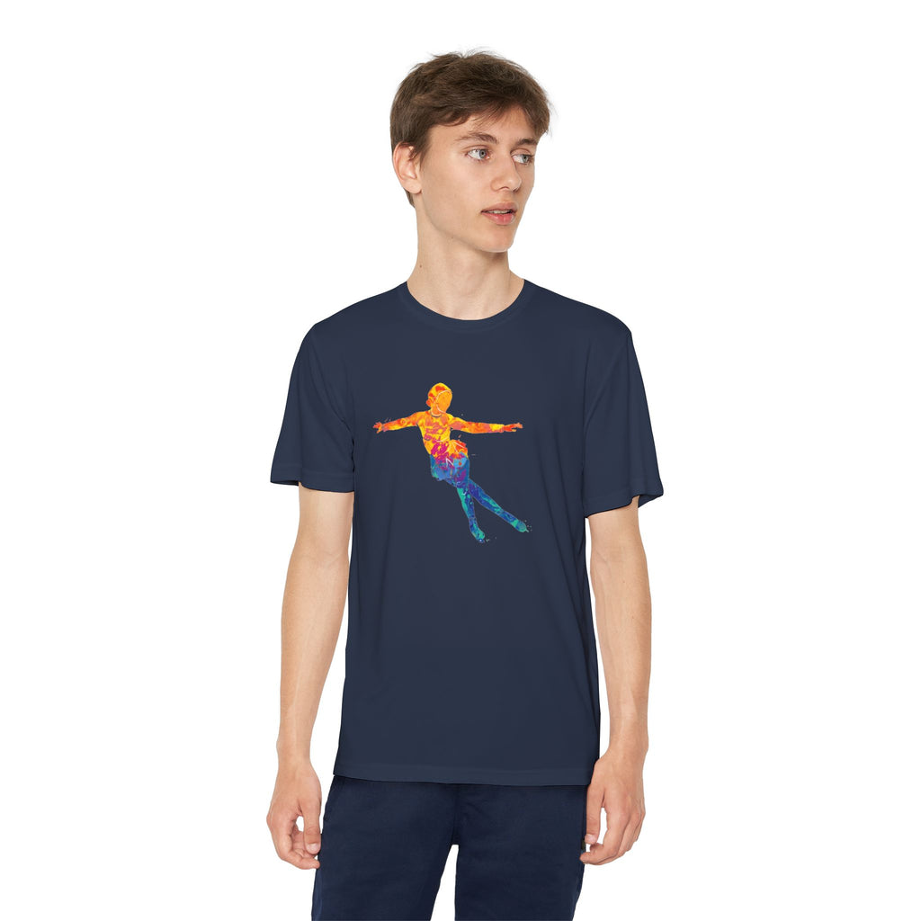 Ice Skating Youth Sports Graphic Tee, Cool Athletic Shirt for Kids, Perfect for Sports Events, Team Spirit, Birthday Gift, Summer Activities