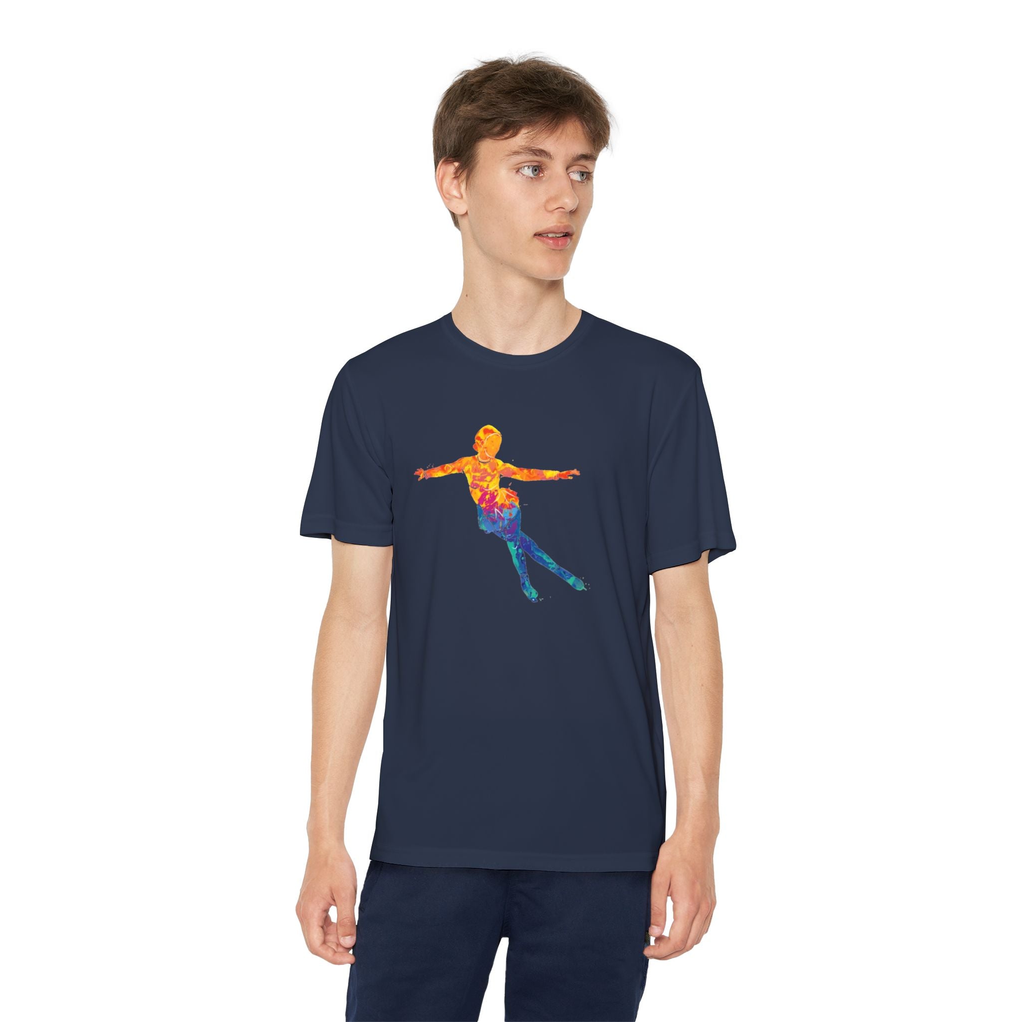 Ice Skating Youth Sports Graphic Tee, Cool Athletic Shirt for Kids, Perfect for Sports Events, Team Spirit, Birthday Gift, Summer Activities