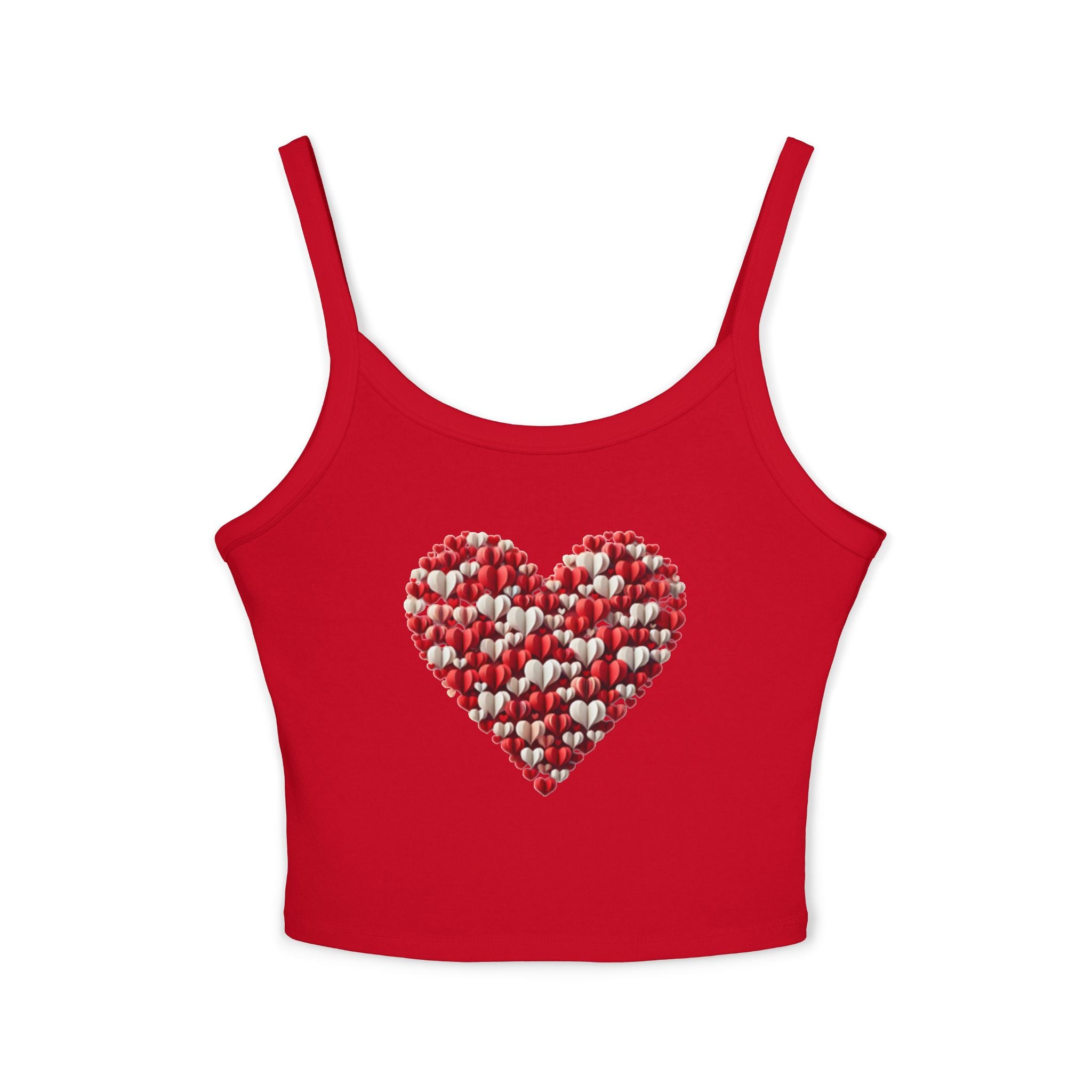 Heart Tank Top, Love Cami, Valentine's Day Shirt, Romantic Sleeveless Tee, Women's Summer Blouse, Cute Spaghetti Strap Tank