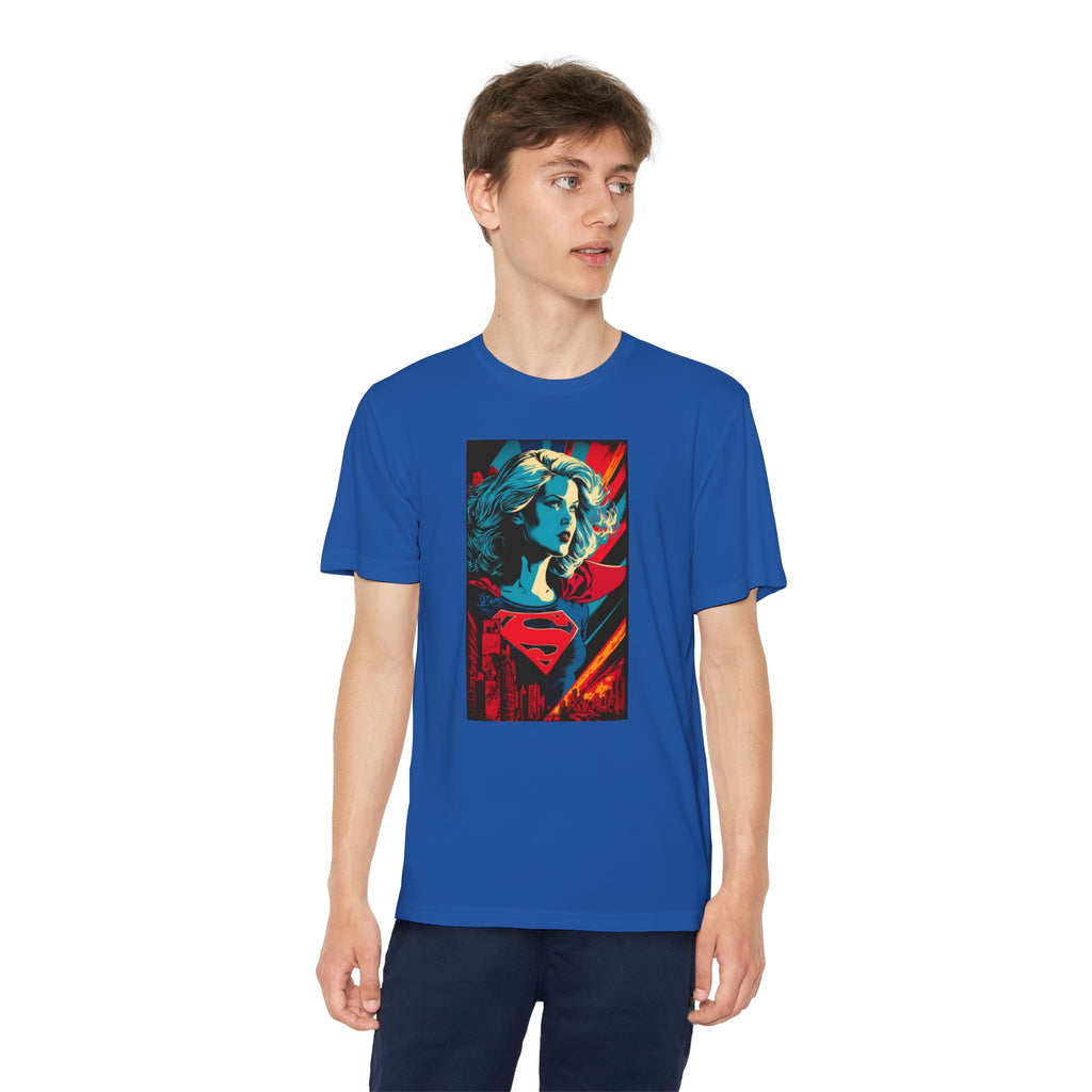 Superhero Youth T-Shirt Sports Graphic Tee, Cool Athletic Shirt for Kids