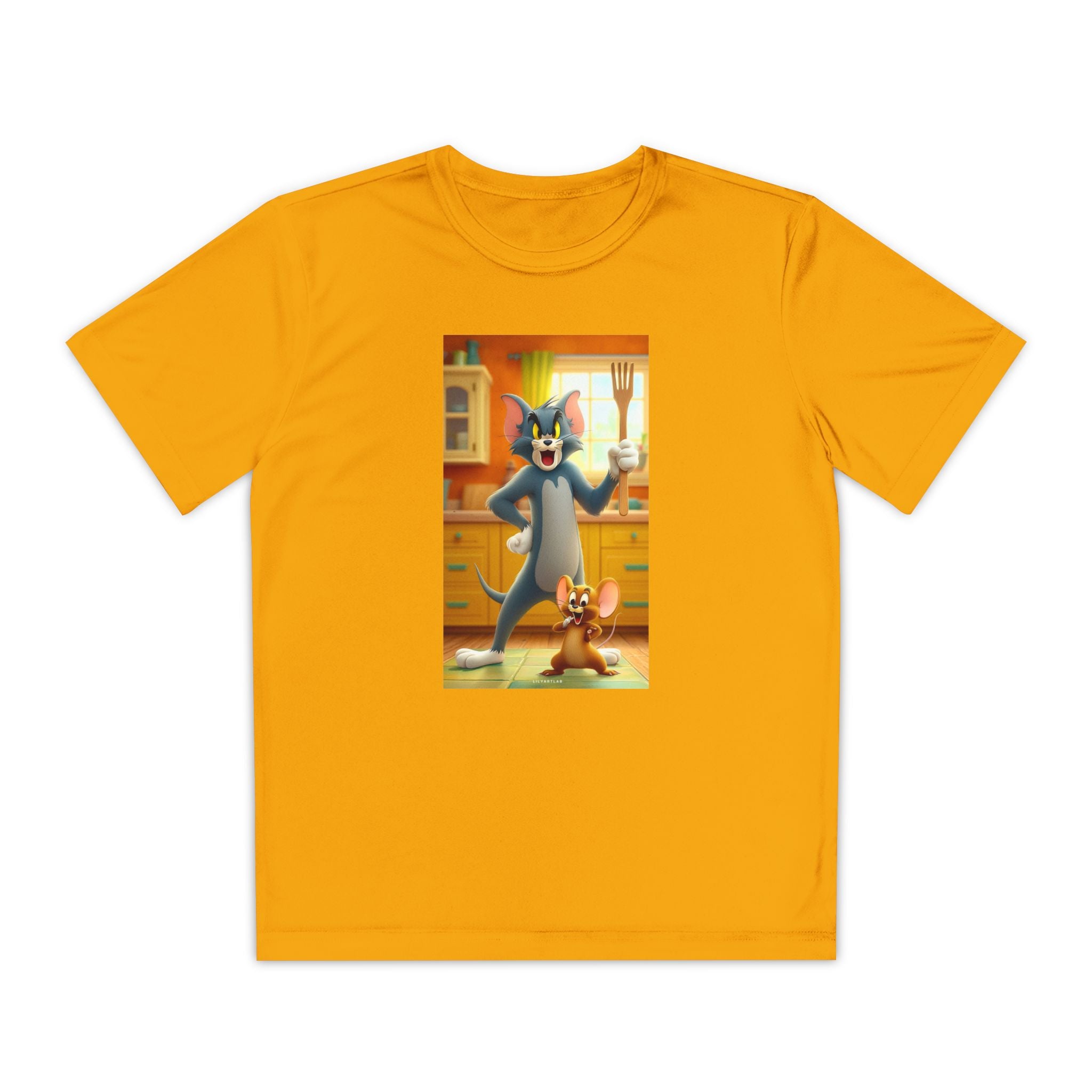 Youth Competitor Tee with Tom And Jerry design, Cartoon Graphic Kid's T-Shirt, Kids Tee, Children's Clothing, Funny Tee for Boys and Girls