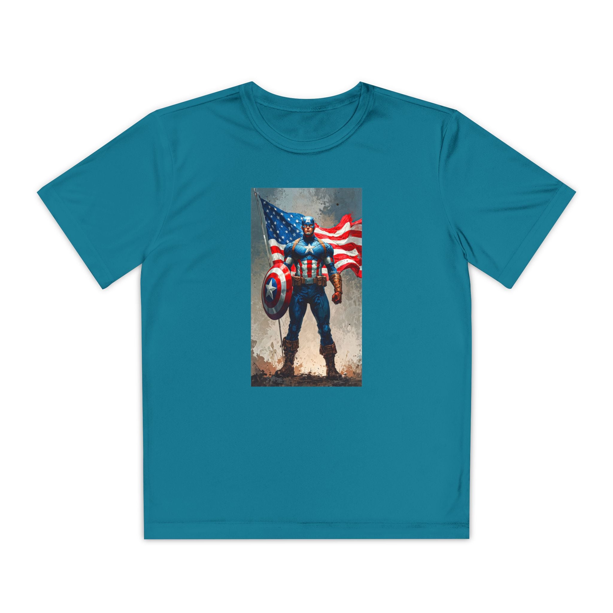 Captain America Superhero Marvel Patriotic, Kids Graphic T-Shirt, Boys Hero Top, Girls Comic Book Clothing, Birthday