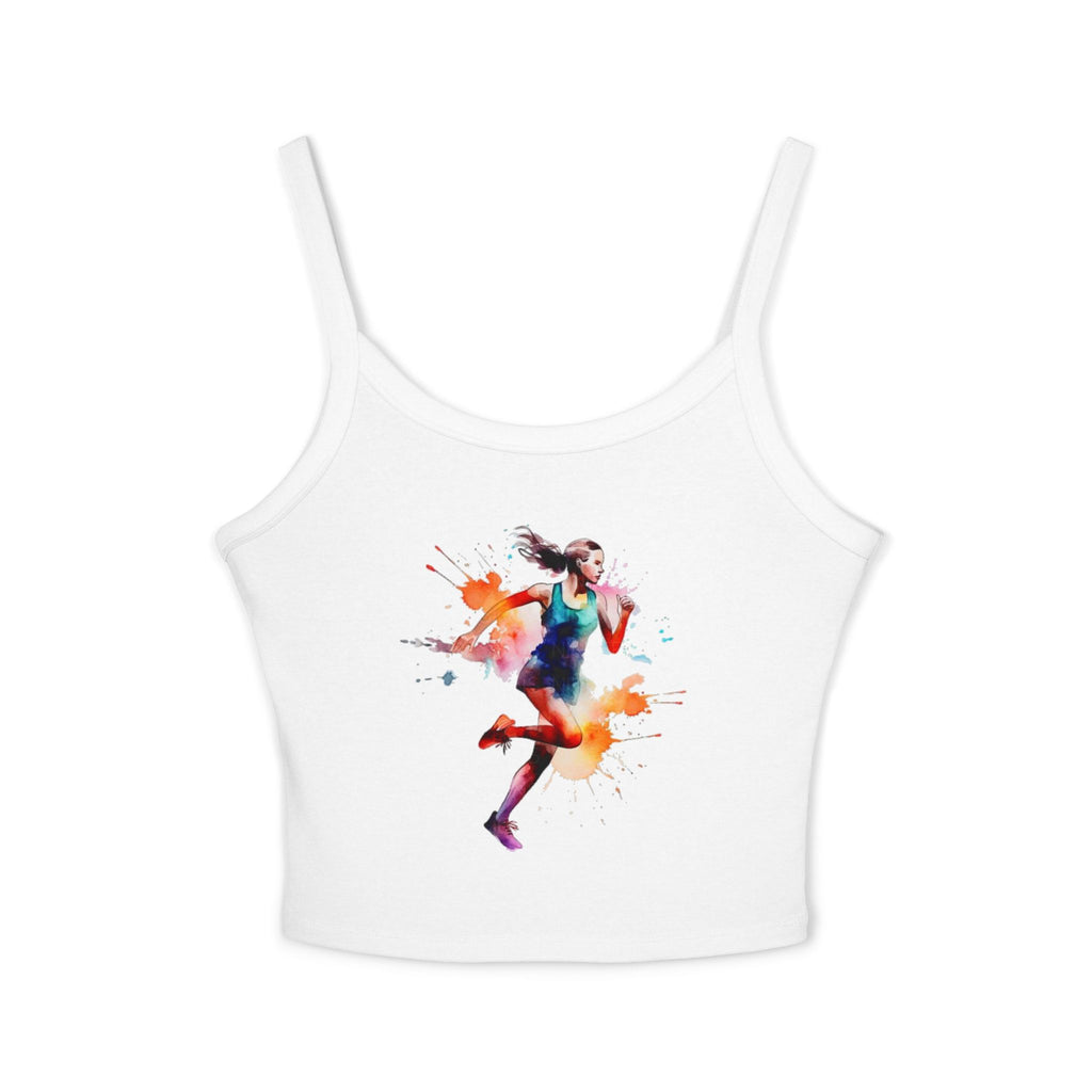 Running Woman Tank Top, Athletic Workout Top, Fitness Sleeveless Shirt, Jogging Muscle Tee, Exercise Gym Cami