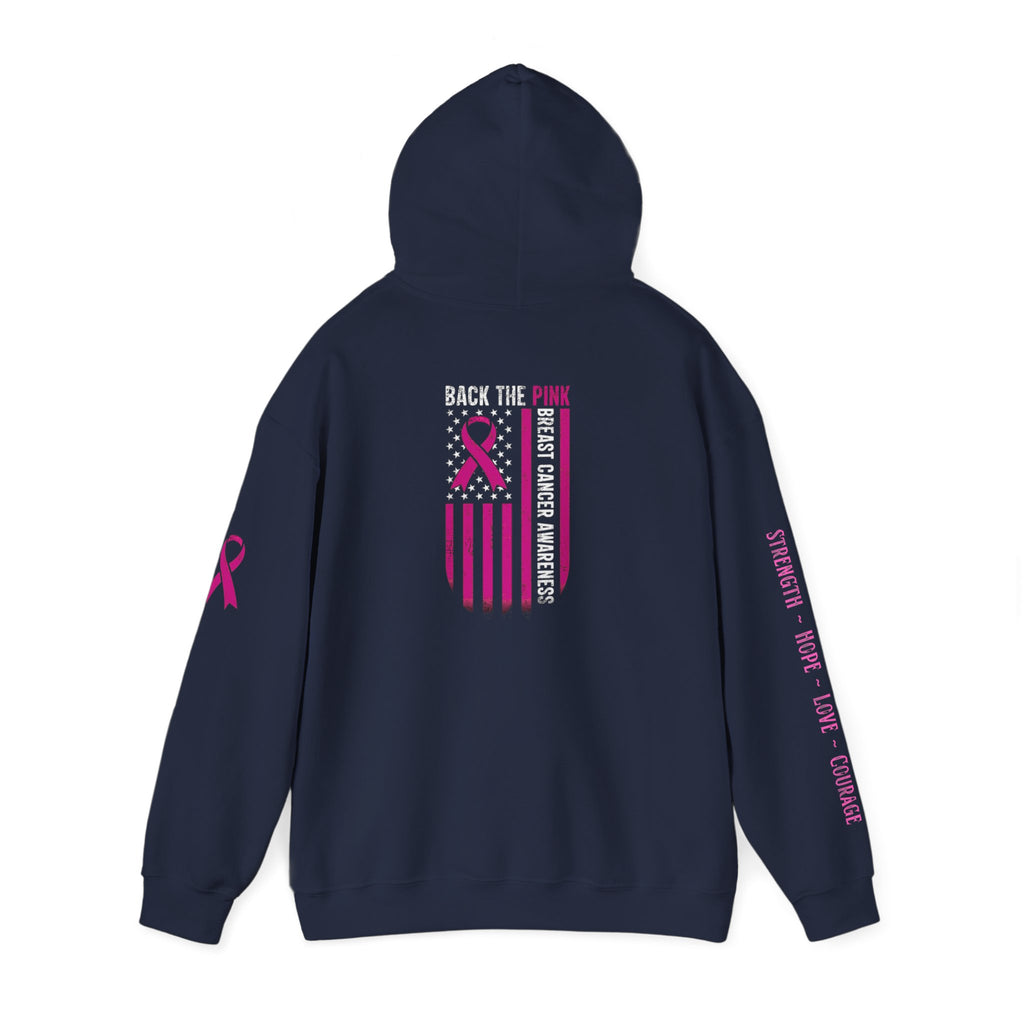 Breast Cancer Awareness Month Patriotic Hoodie ~ Rebel Spirit Unisex Hoodie