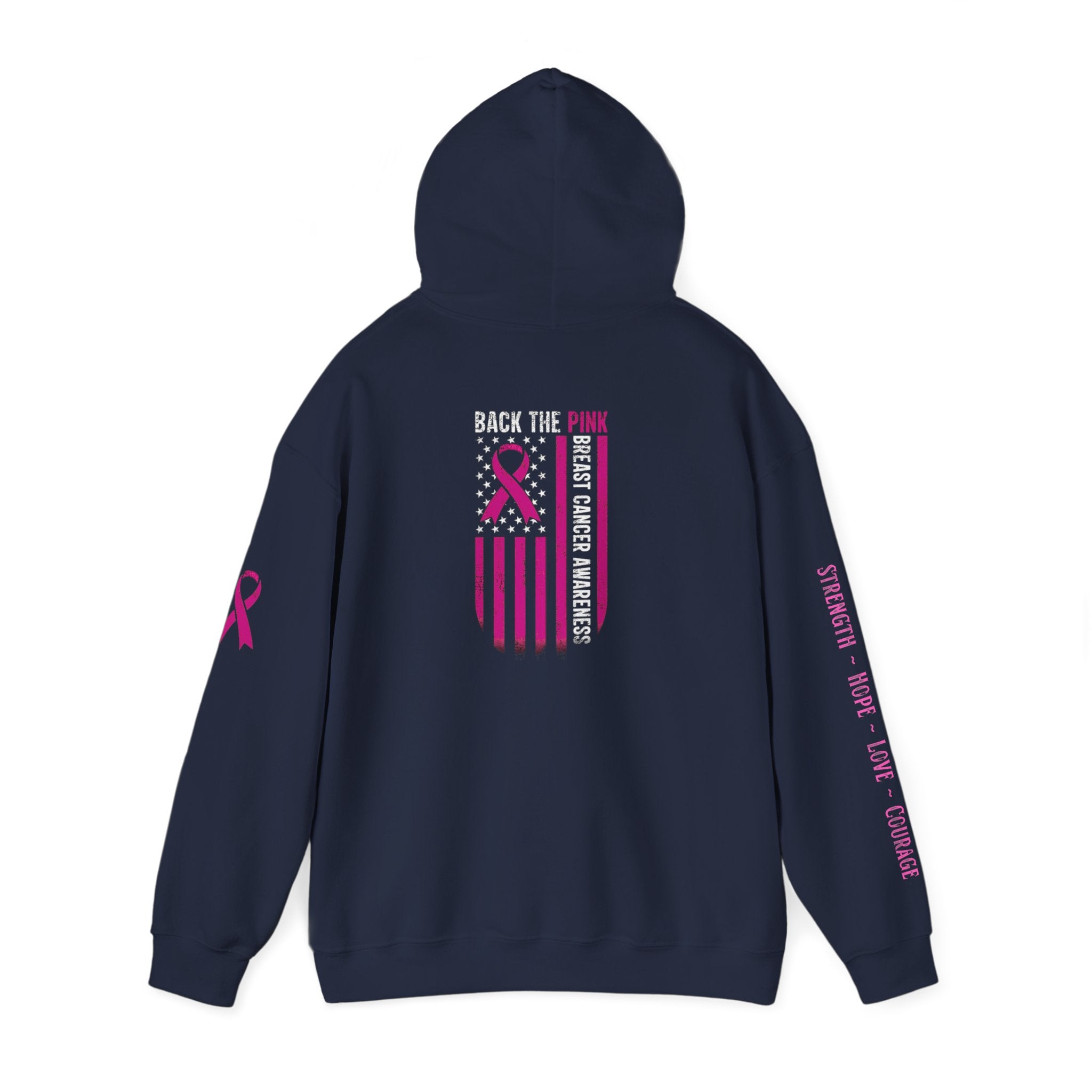 Breast Cancer Awareness Month Patriotic Hoodie ~ Rebel Spirit Unisex Hoodie