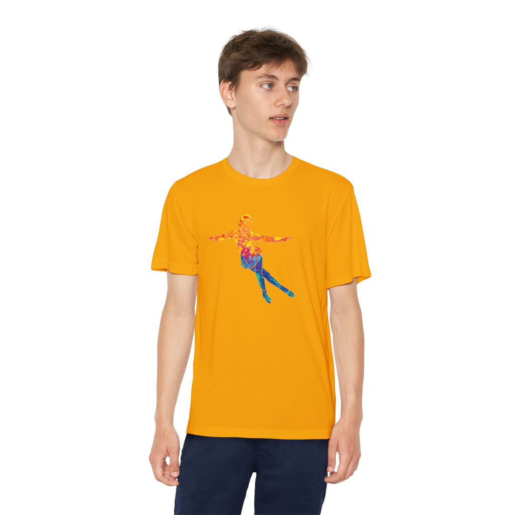 Ice Skating Youth Sports Graphic Tee, Cool Athletic Shirt for Kids, Perfect for Sports Events, Team Spirit, Birthday Gift, Summer Activities