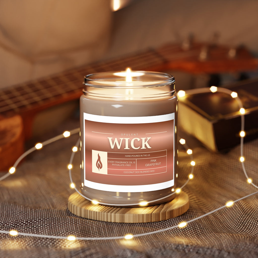 Soy Candles, OPULENT Wick, Hand-poured in the US, White Lid, 9oz, Aromatherapy, Relaxation, Home Decor, Gift, Scented Candles