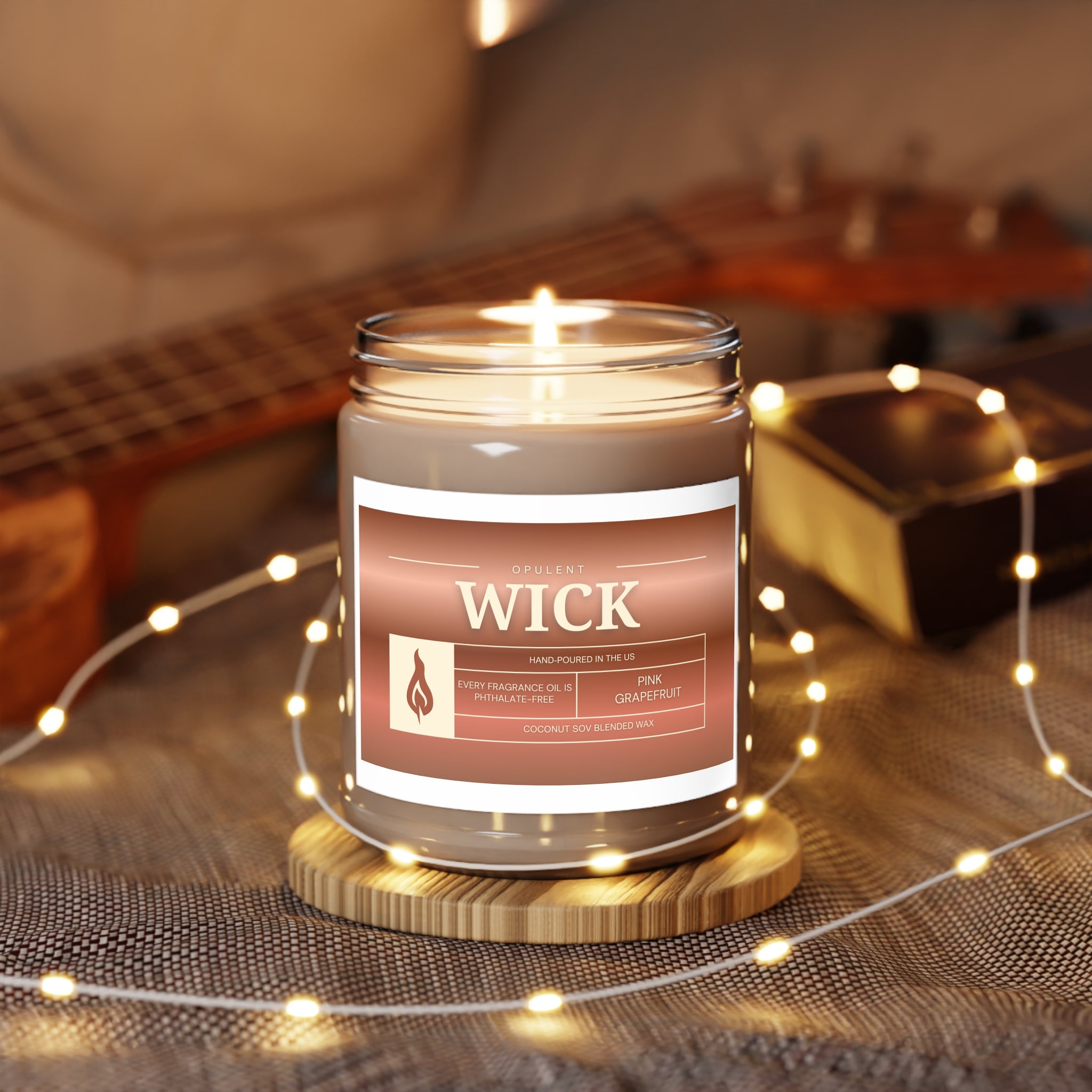 Soy Candles, OPULENT Wick, Hand-poured in the US, White Lid, 9oz, Aromatherapy, Relaxation, Home Decor, Gift, Scented Candles