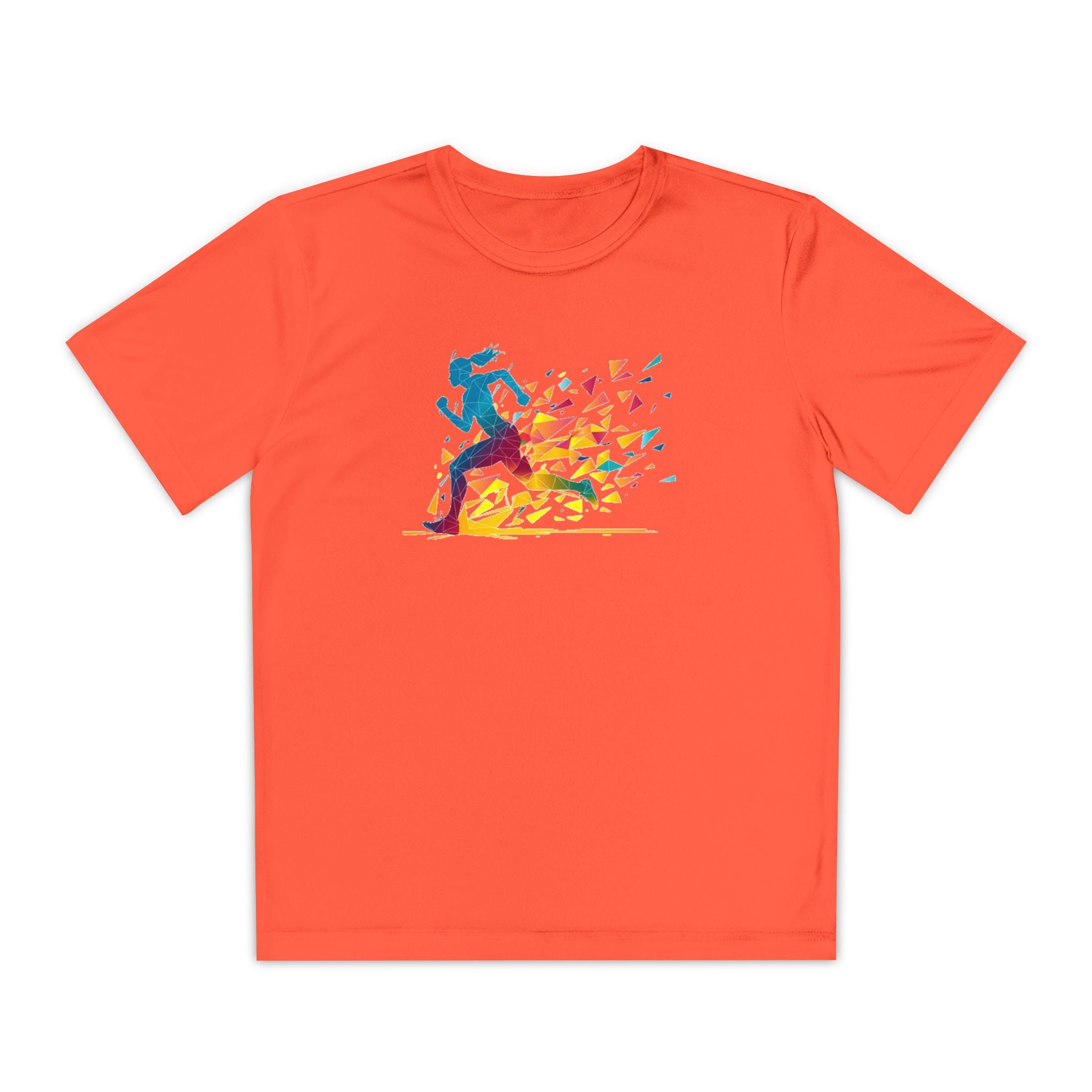 Running Youth T-Shirt Sports Graphic Tee, Cool Athletic Shirt for Kids, Perfect for Sports Events, Team Spirit