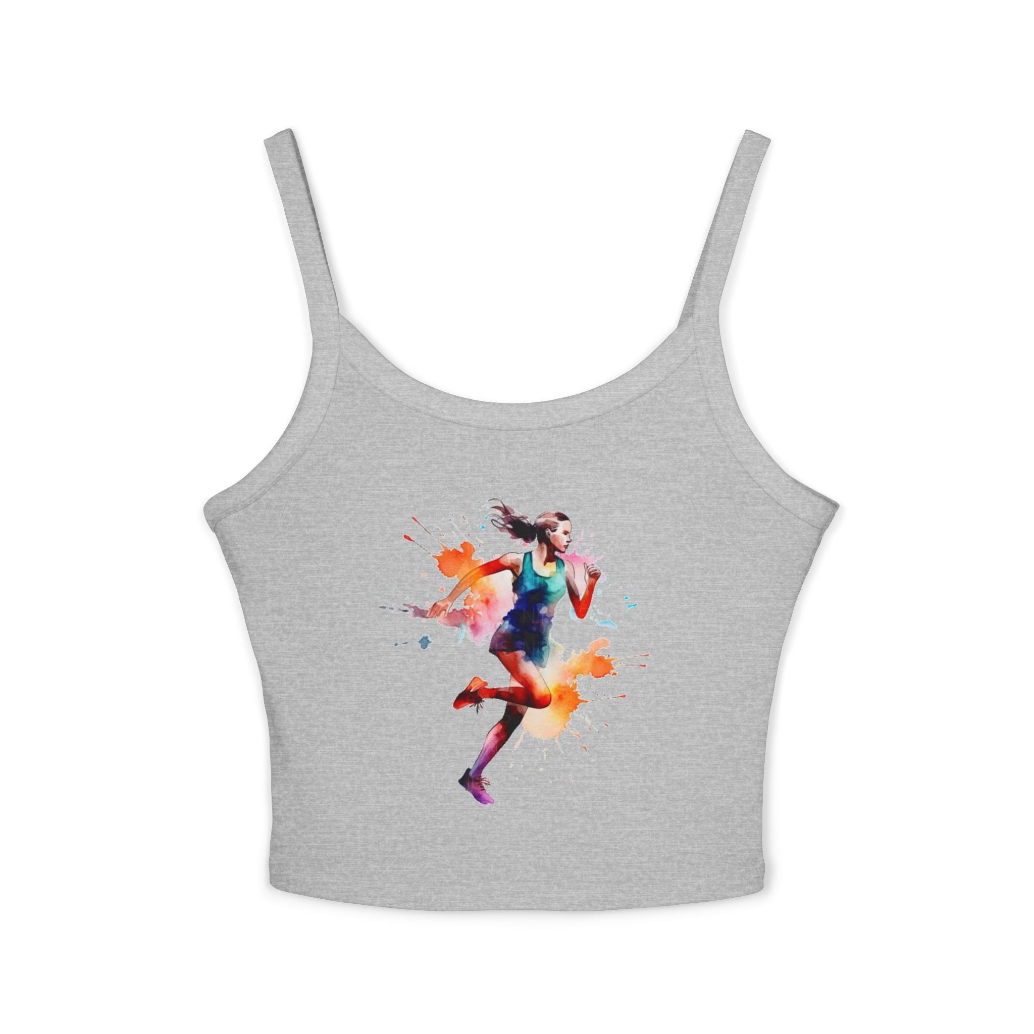 Running Woman Tank Top, Athletic Workout Top, Fitness Sleeveless Shirt, Jogging Muscle Tee, Exercise Gym Cami