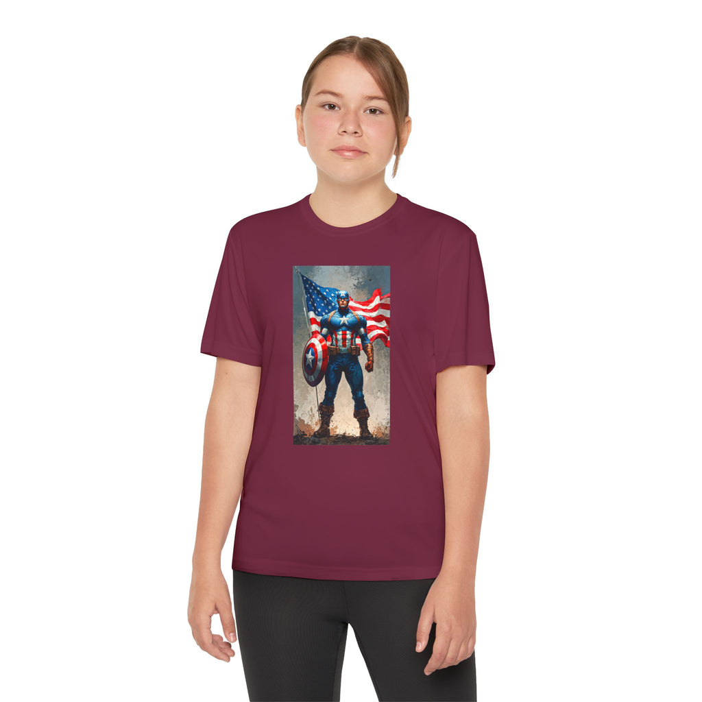Captain America Superhero Marvel Patriotic, Kids Graphic T-Shirt, Boys Hero Top, Girls Comic Book Clothing, Birthday
