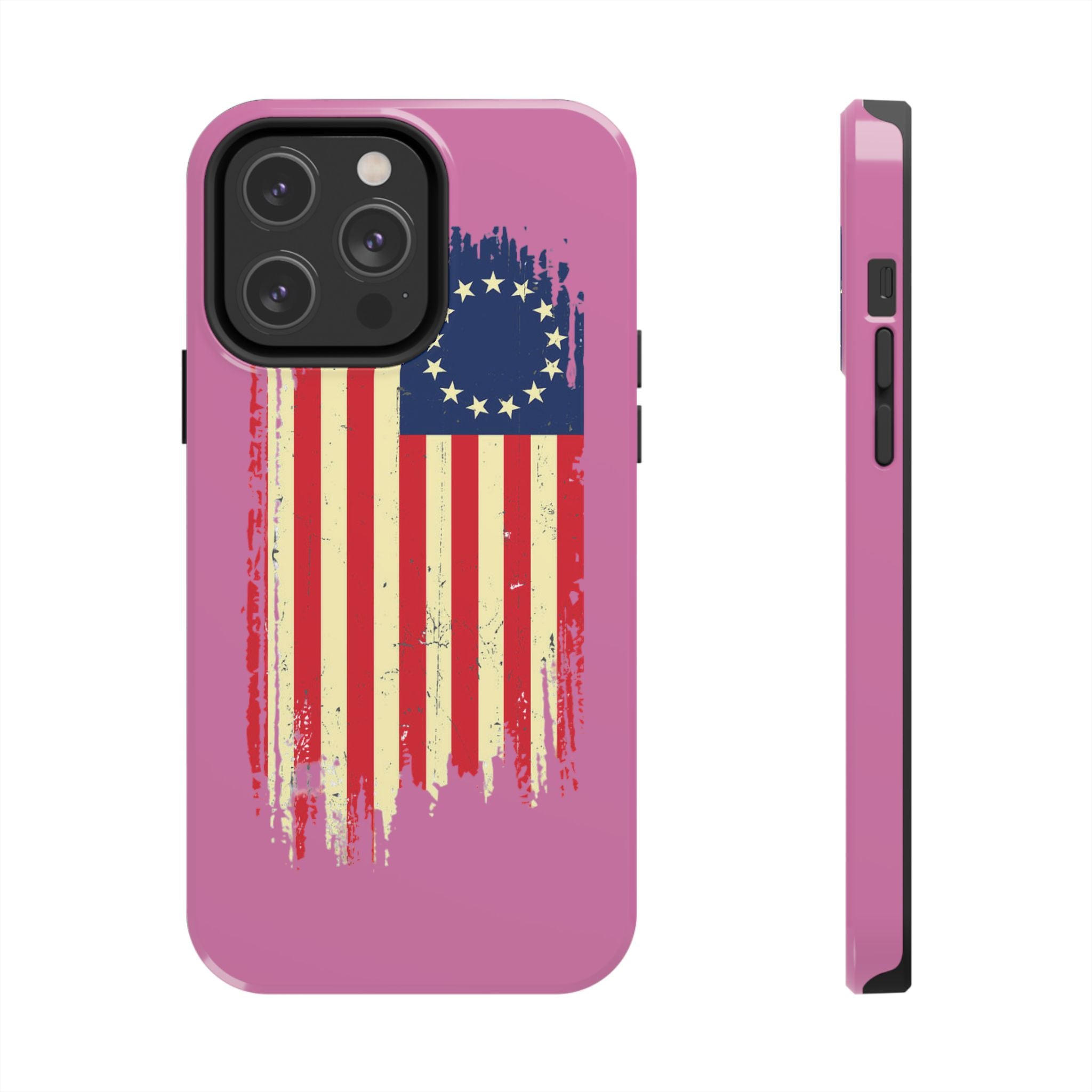 Patriotic Phone Cases with Vintage Flag Design, Tough Case for Independence Day, Memorial Day, 4th of July, Gift for Veterans, USA Pride