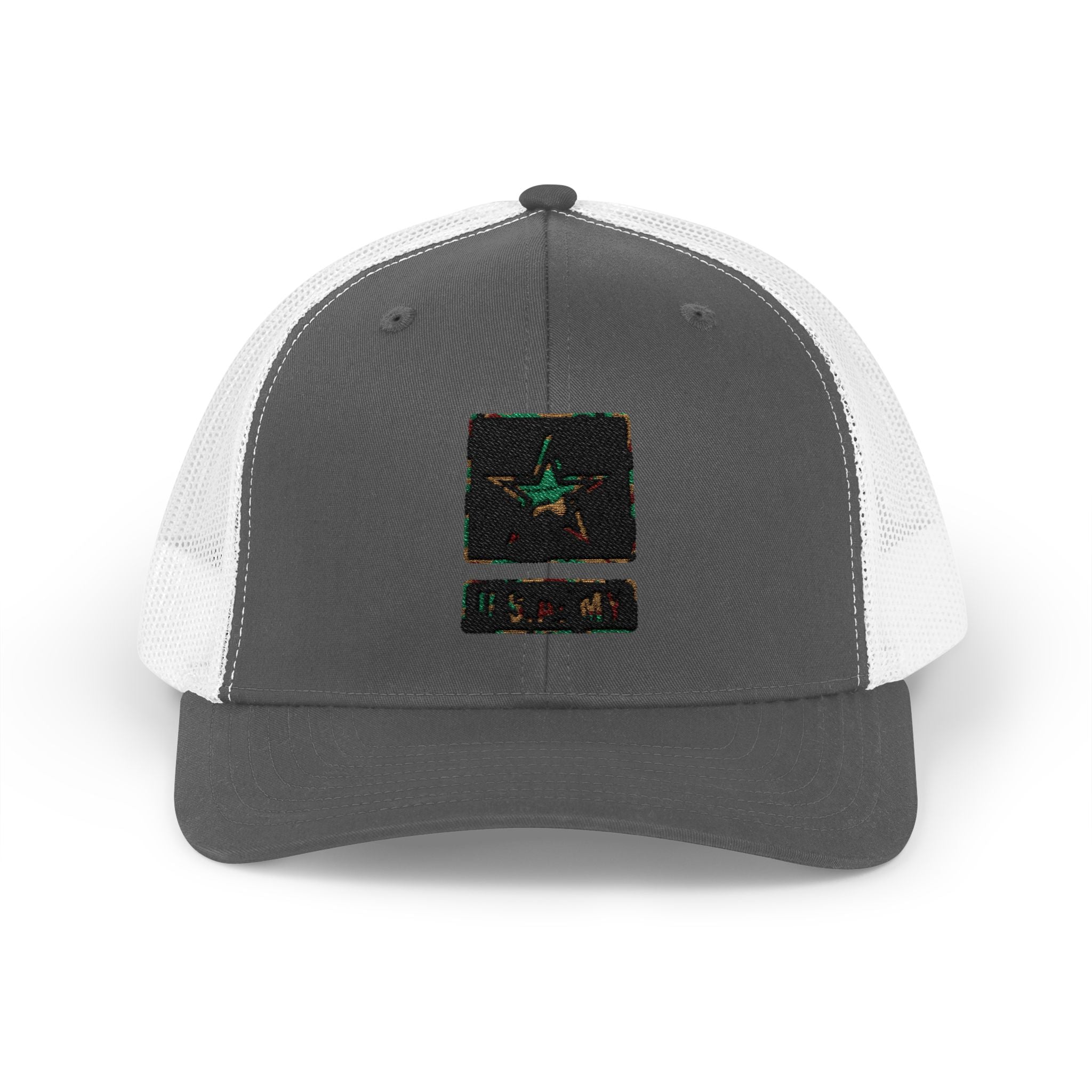 US Army Snapback Trucker Cap with Thin Red Line Design, Ideal for First Responders, Supportive Gifts, Memorials, Everyday Wear