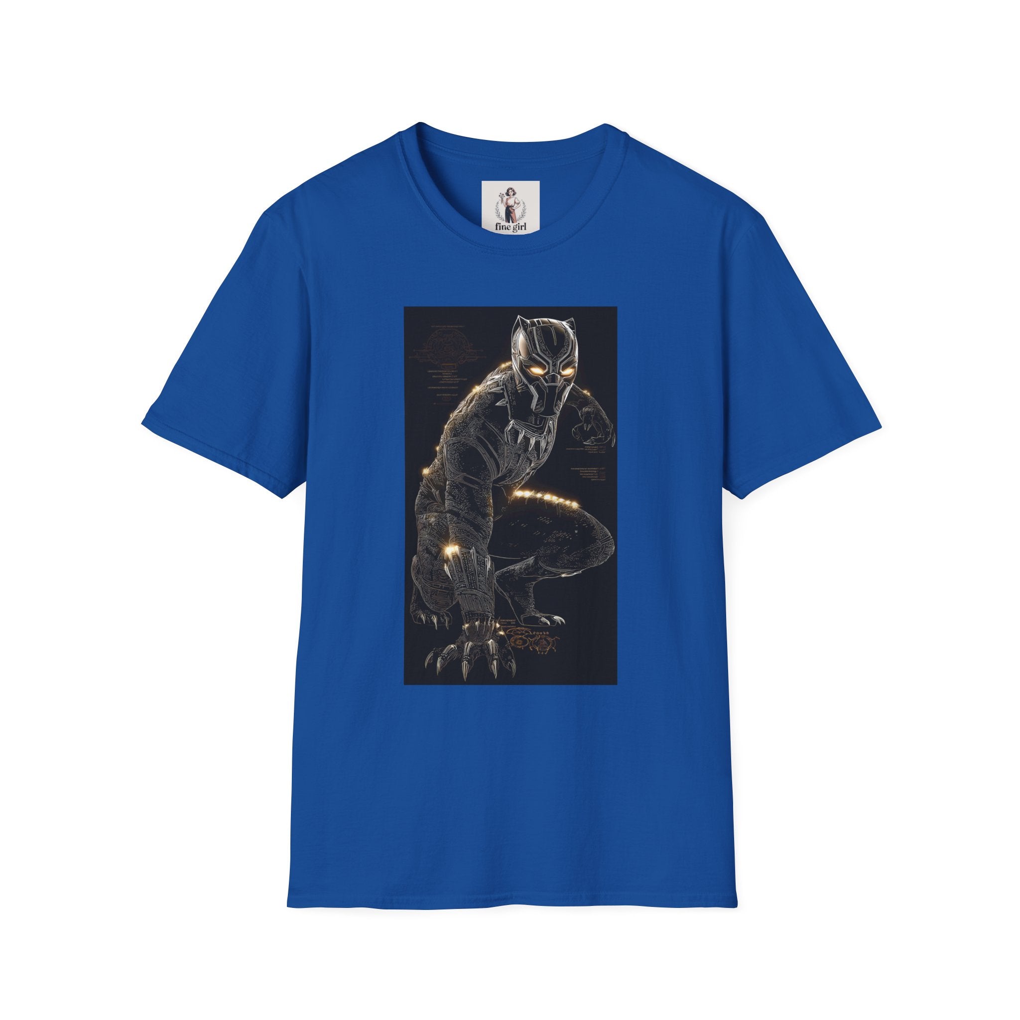 The Black Panther Superhero Marvel Unisex Softstyle T-Shirt, Comic Book Tee, Geeky Clothing, Cosplay Costume Top