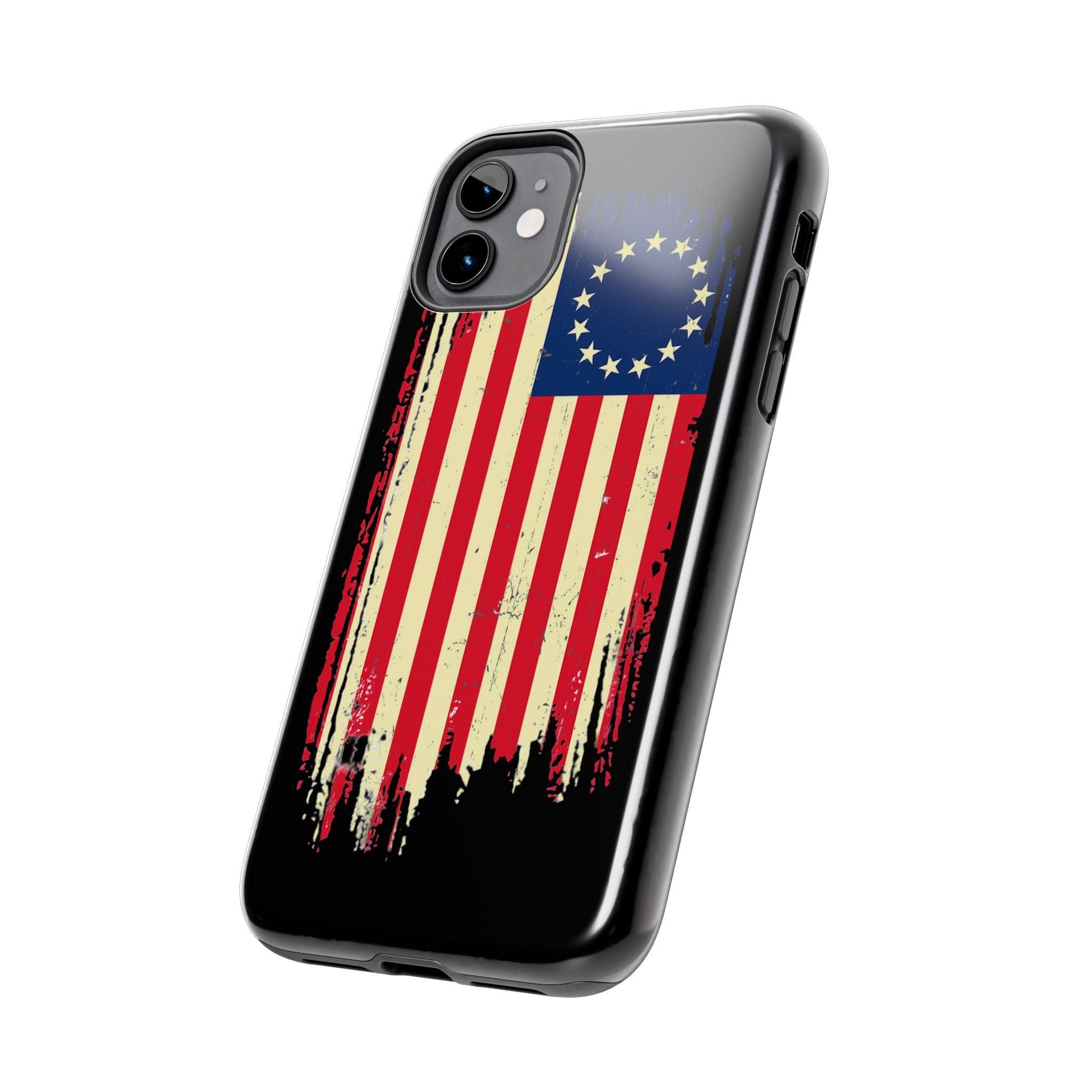 Patriotic Phone Cases with Vintage Flag Design, Tough Case for Independence Day, Memorial Day, 4th of July, Gift for Veterans, USA Pride