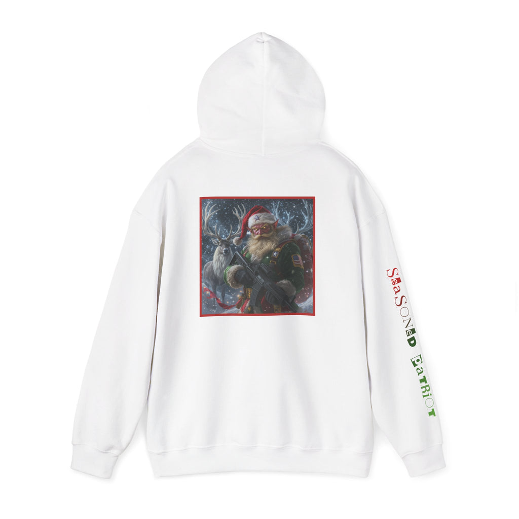 Christmas Elf Patriotic USA Hoodie, Sweatshirt, Unisex Hooded Pullover, Holiday Outerwear, Festive Winter Apparel