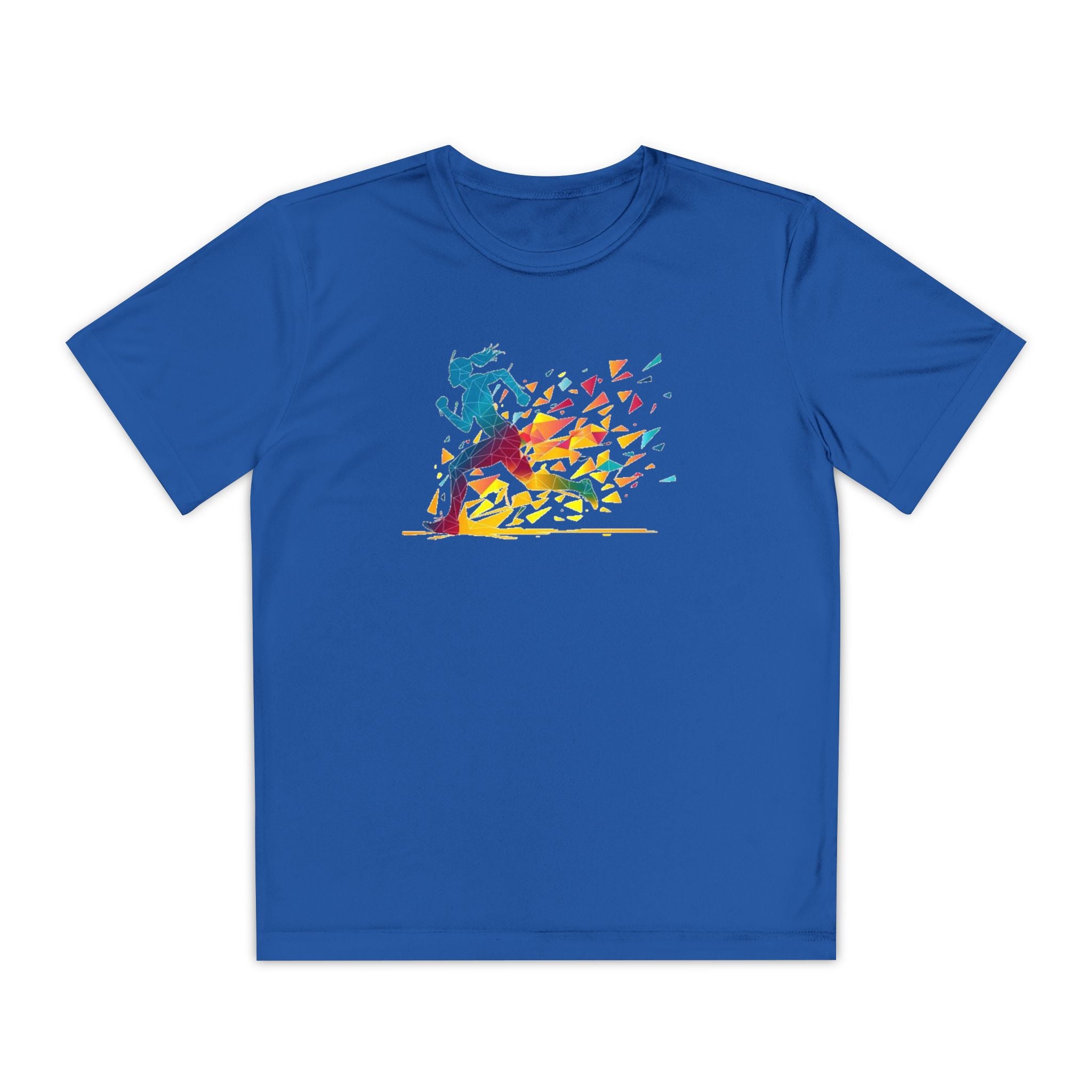 Running Youth T-Shirt Sports Graphic Tee, Cool Athletic Shirt for Kids, Perfect for Sports Events, Team Spirit