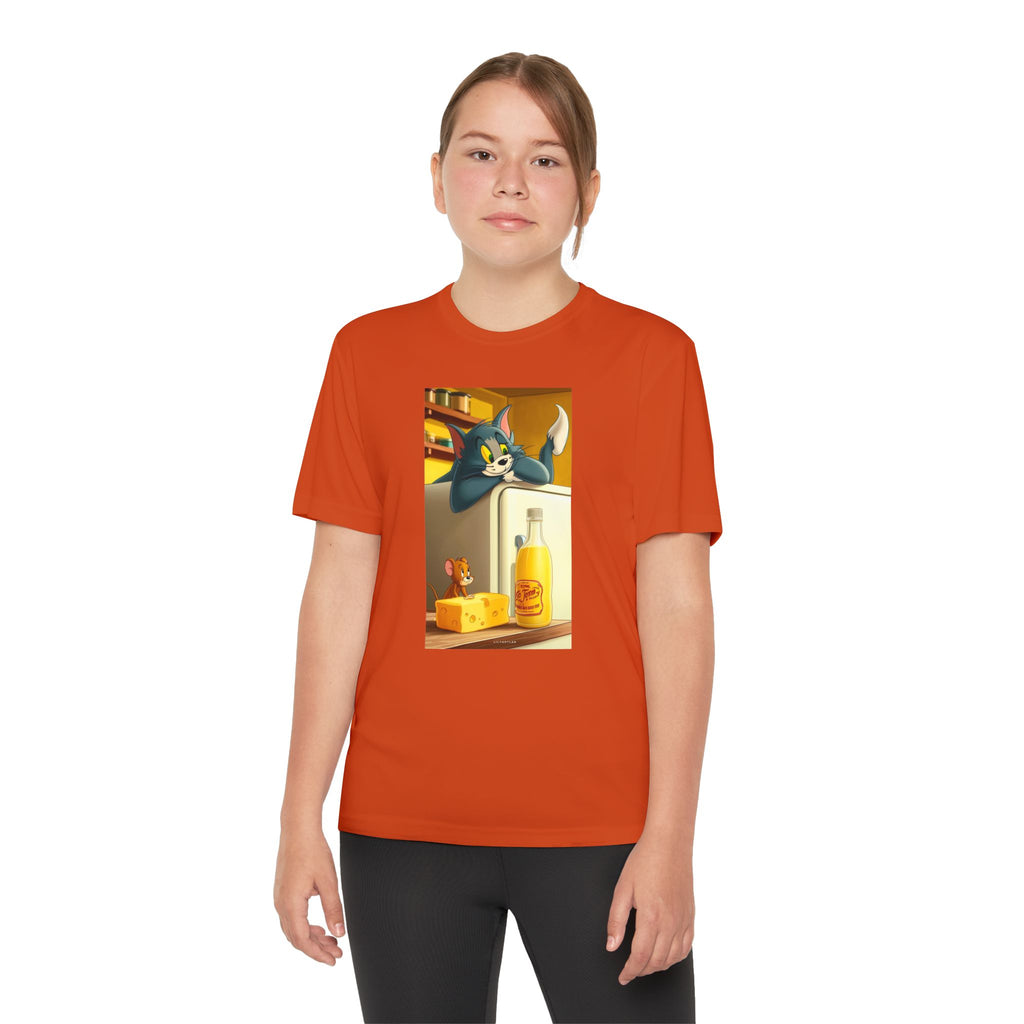 Youth Competitor Tee with Tom And Jerry design, Cartoon Graphic Kid's T-Shirt, Kids Tee, Children's Clothing, Funny Tee for Boys and Girls