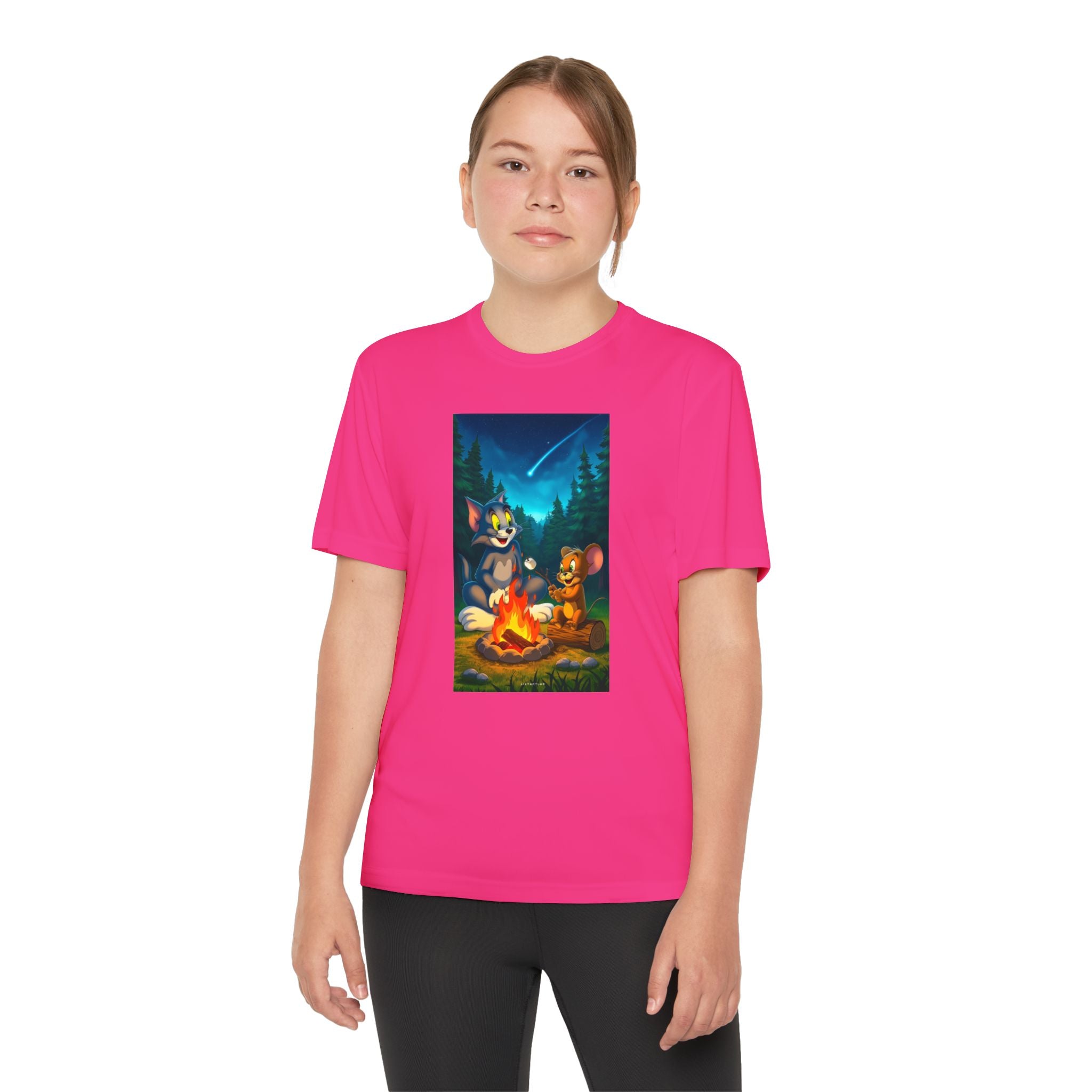 Youth Competitor Tee with Tom And Jerry design, Cartoon Graphic Kid's T-Shirt, Kids Tee, Children's Clothing, Funny Tee for Boys and Girls