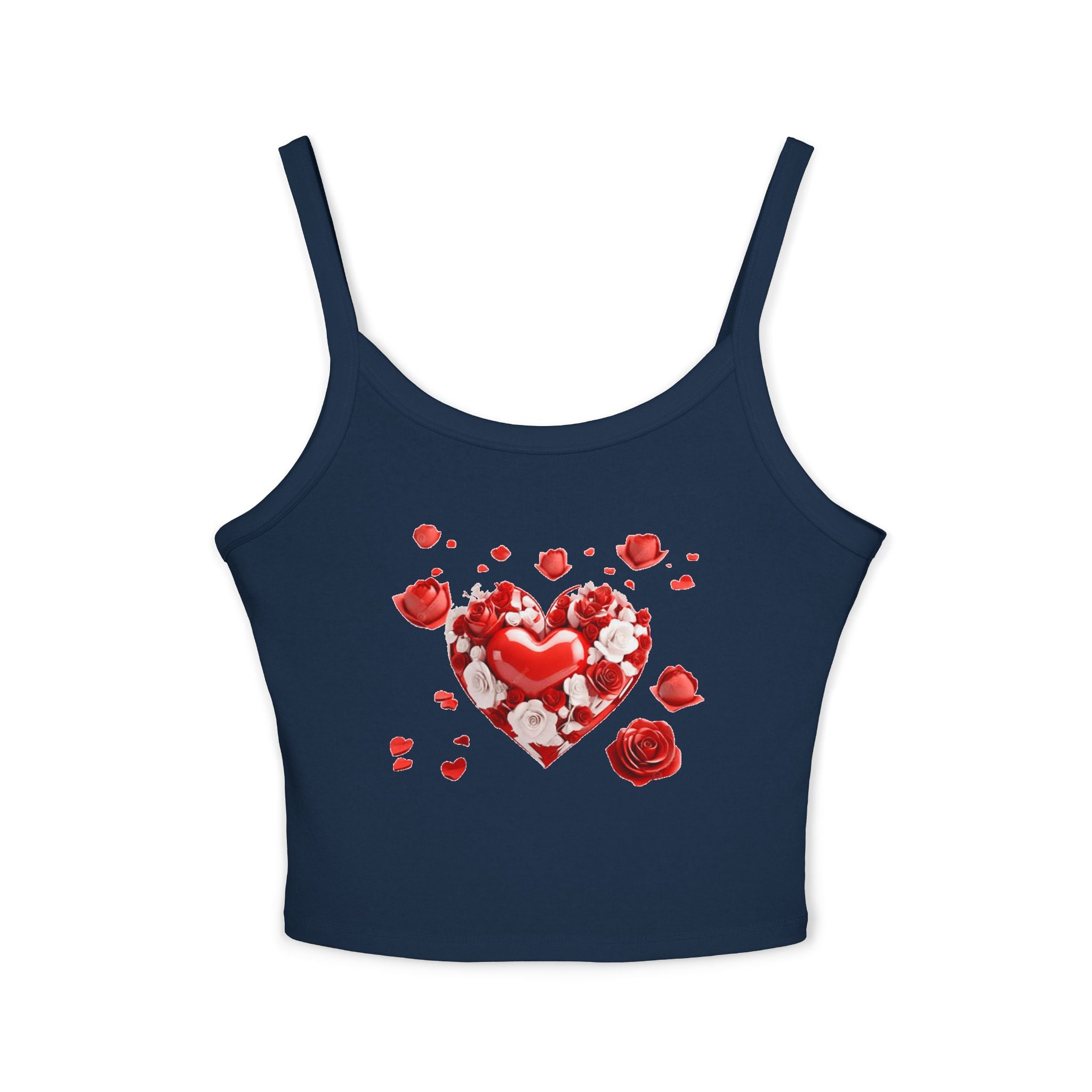 Heart Tank Top, Love Cami, Valentine's Day Shirt, Romantic Sleeveless Tee, Women's Summer Blouse, Cute Spaghetti Strap Tank