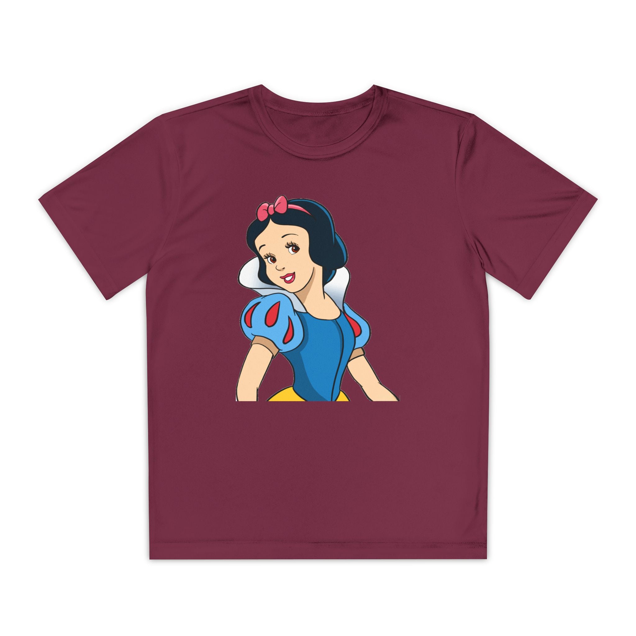 Snow White Youth T-Shirt Sports Graphic Tee, Cool Athletic Shirt for Kids, Perfect for Sports Events, Team Spirit