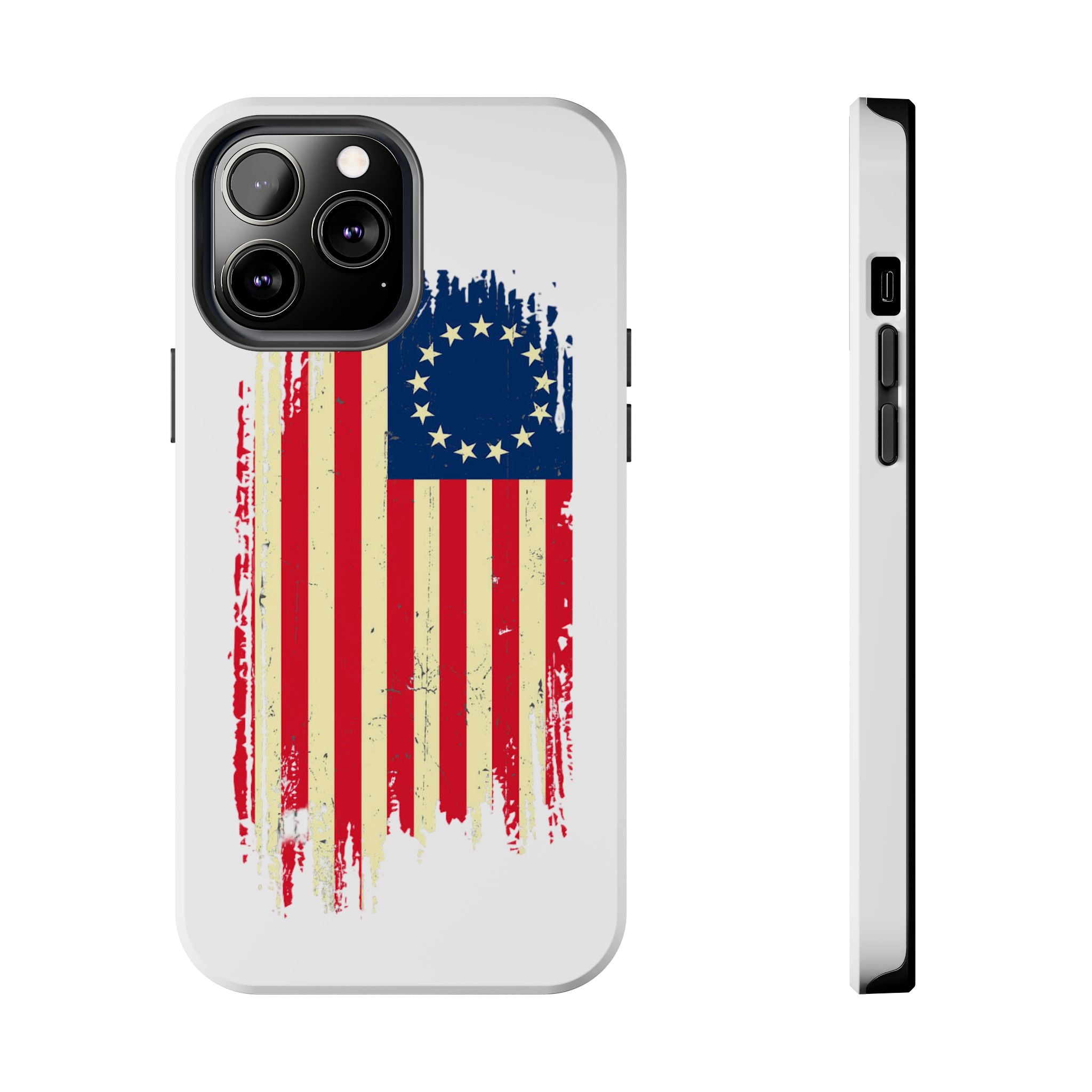 Patriotic Phone Cases with Vintage Flag Design, Tough Case for Independence Day, Memorial Day, 4th of July, Gift for Veterans, USA Pride