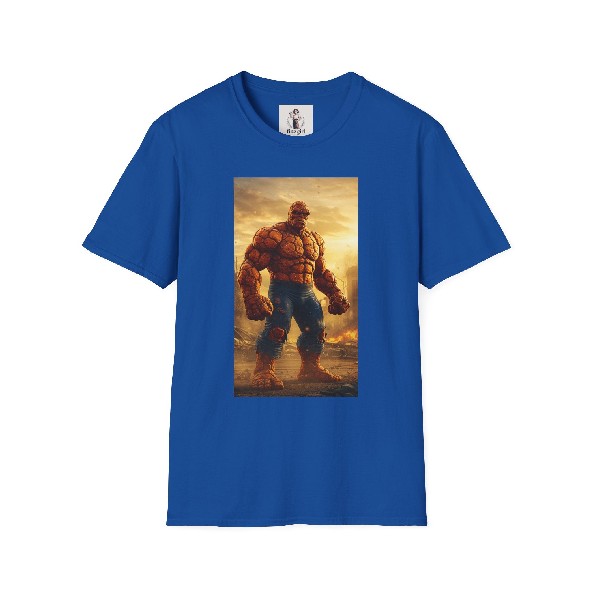 The Thing Superhero Marvel Unisex Softstyle T-Shirt, Comic Book Tee, Geeky Clothing, Cosplay Costume Top