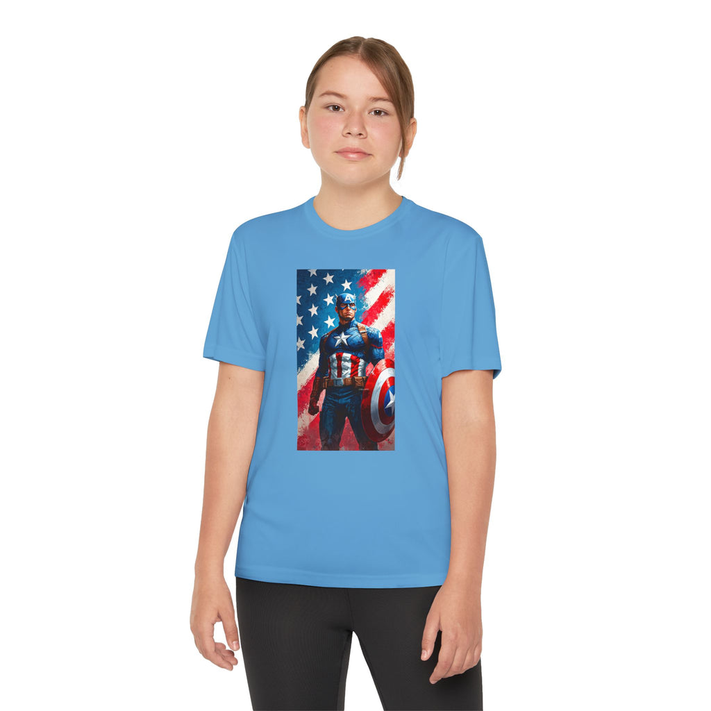 Captain America Superhero Marvel Patriotic, Kids Graphic T-Shirt, Boys Hero Top, Girls Comic Book Clothing, Birthday