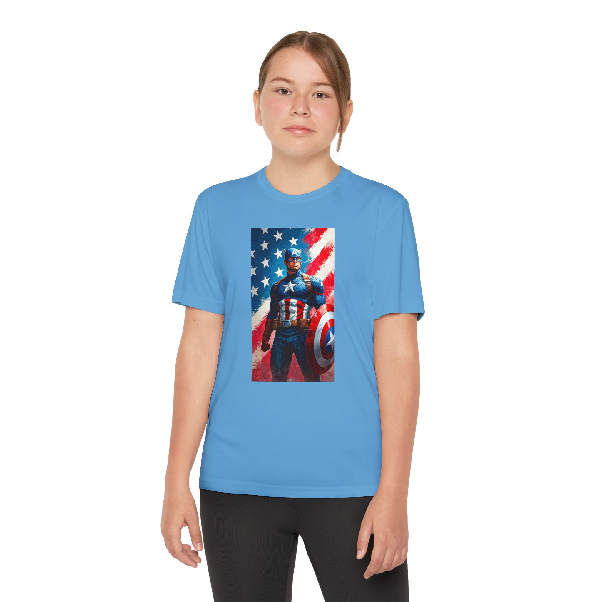 Captain America Superhero Marvel Patriotic, Kids Graphic T-Shirt, Boys Hero Top, Girls Comic Book Clothing, Birthday