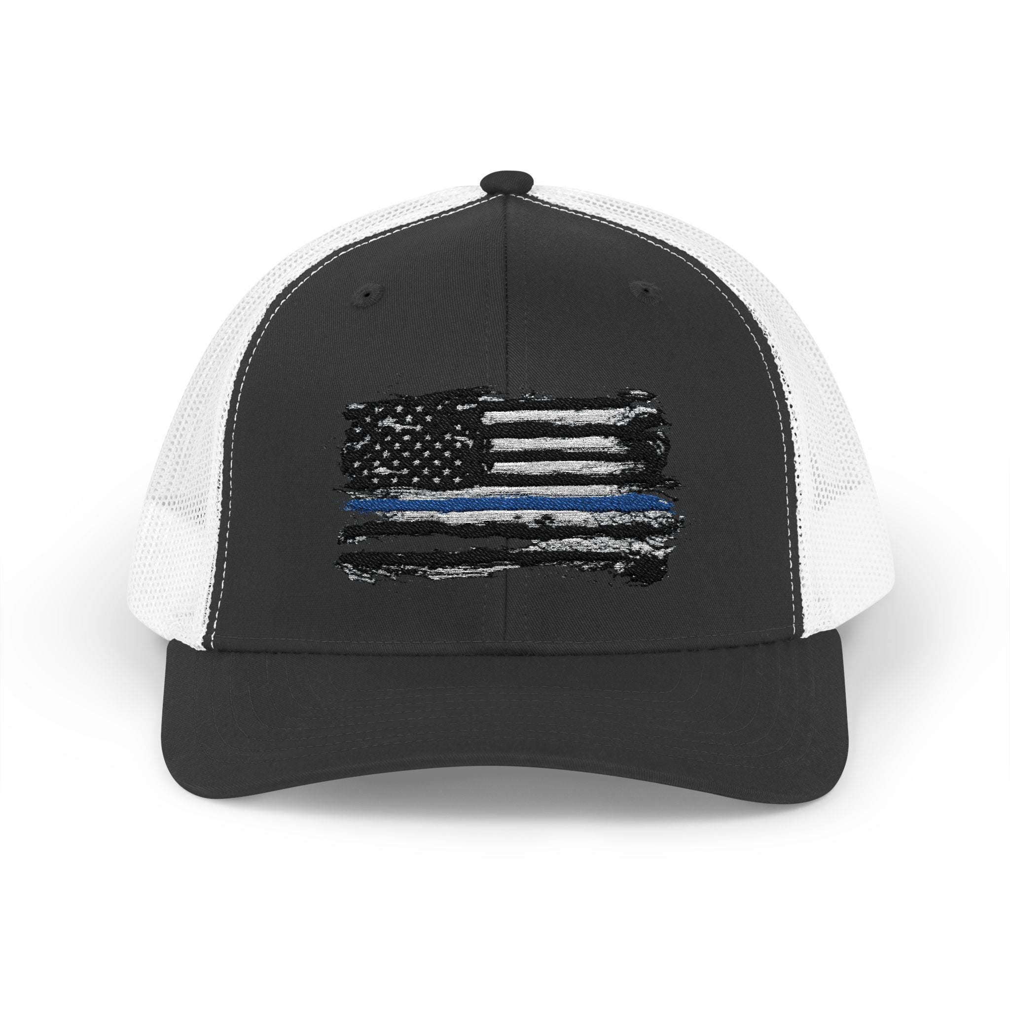 Thin Blue Line Patriotic Snapback Trucker Cap with Thin Red Line Design, Ideal for First Responders, Supportive Gifts, Everyday Wear