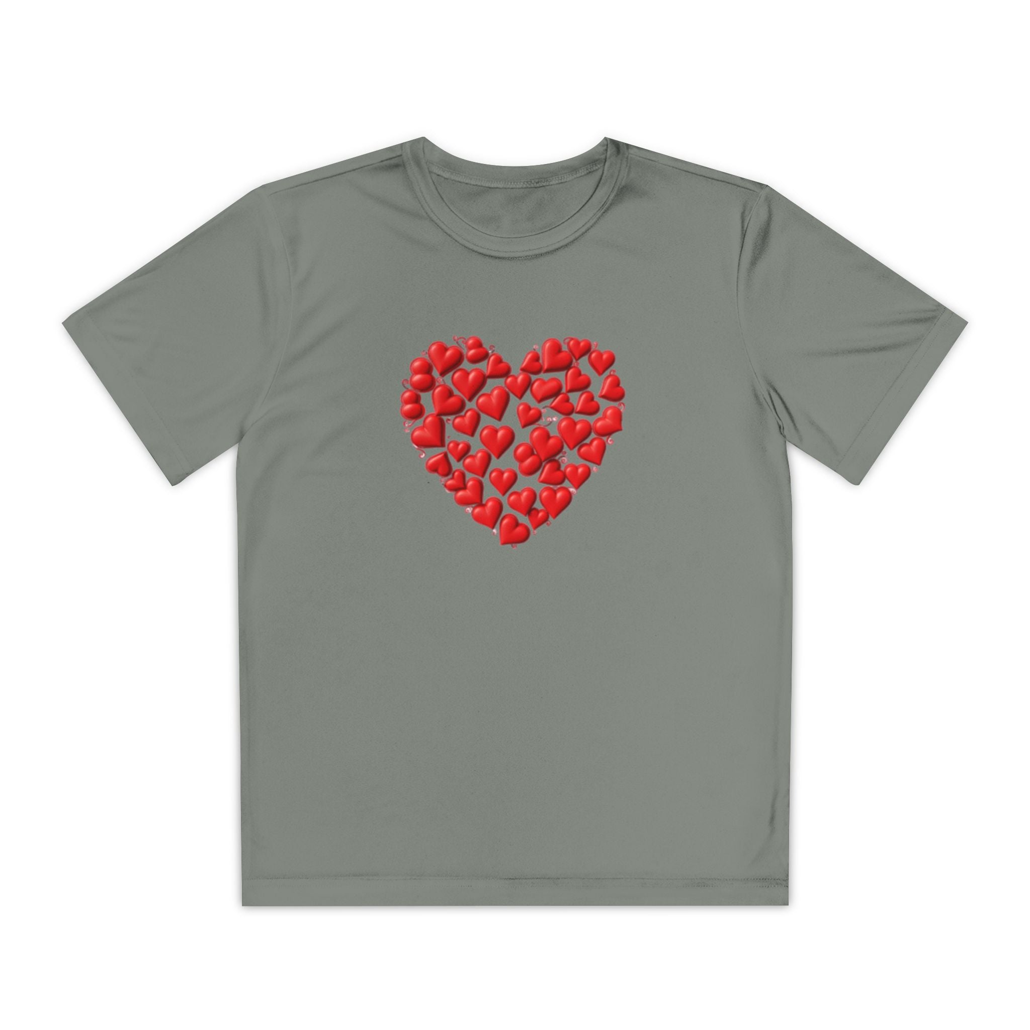 Heart Youth T-Shirt Sports Graphic Tee, Cool Athletic Shirt for Kids, Perfect for Sports Events, Team Spirit