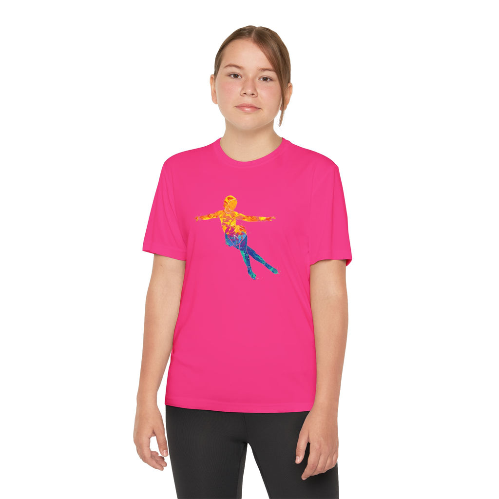 Ice Skating Youth Sports Graphic Tee, Cool Athletic Shirt for Kids, Perfect for Sports Events, Team Spirit, Birthday Gift, Summer Activities