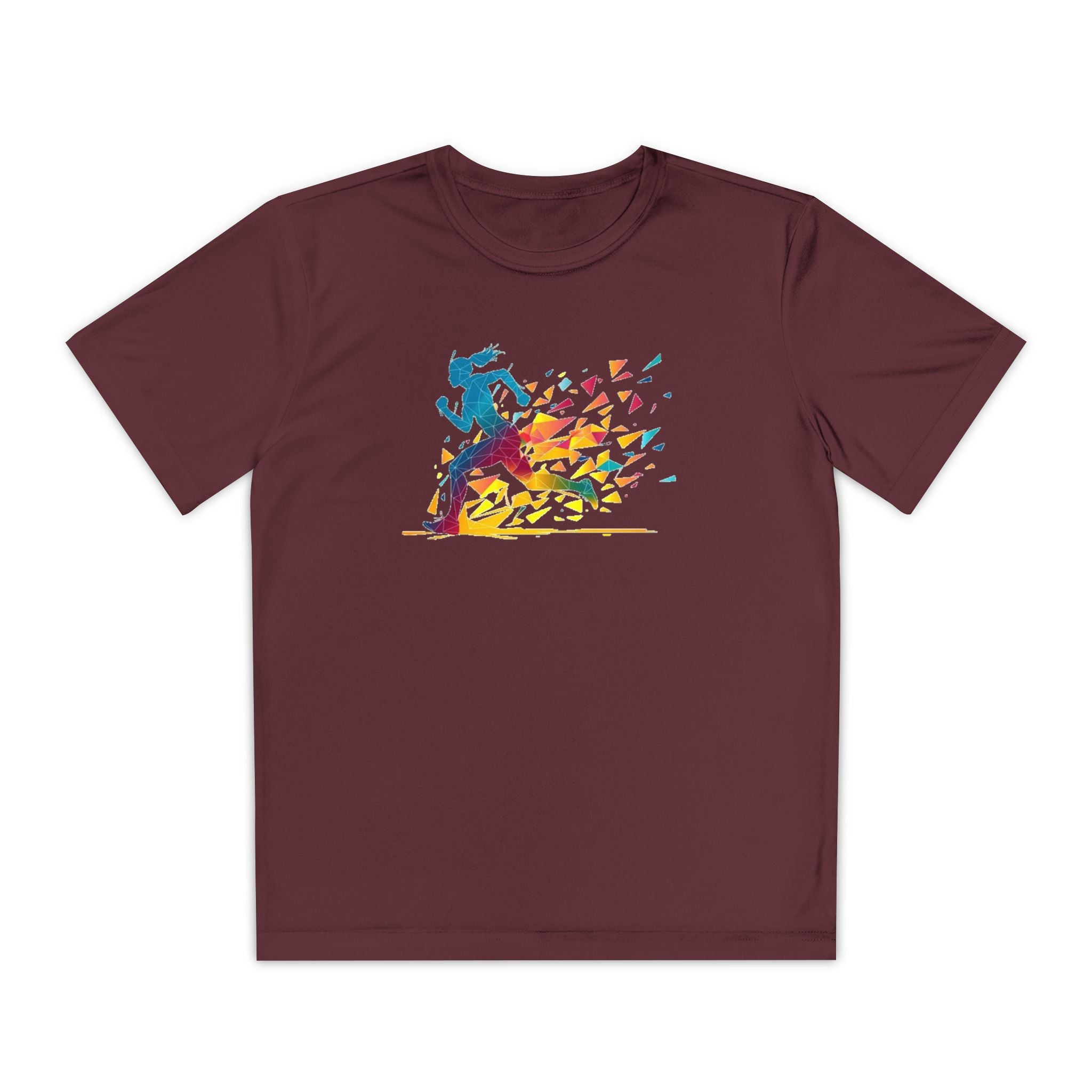 Running Youth T-Shirt Sports Graphic Tee, Cool Athletic Shirt for Kids, Perfect for Sports Events, Team Spirit
