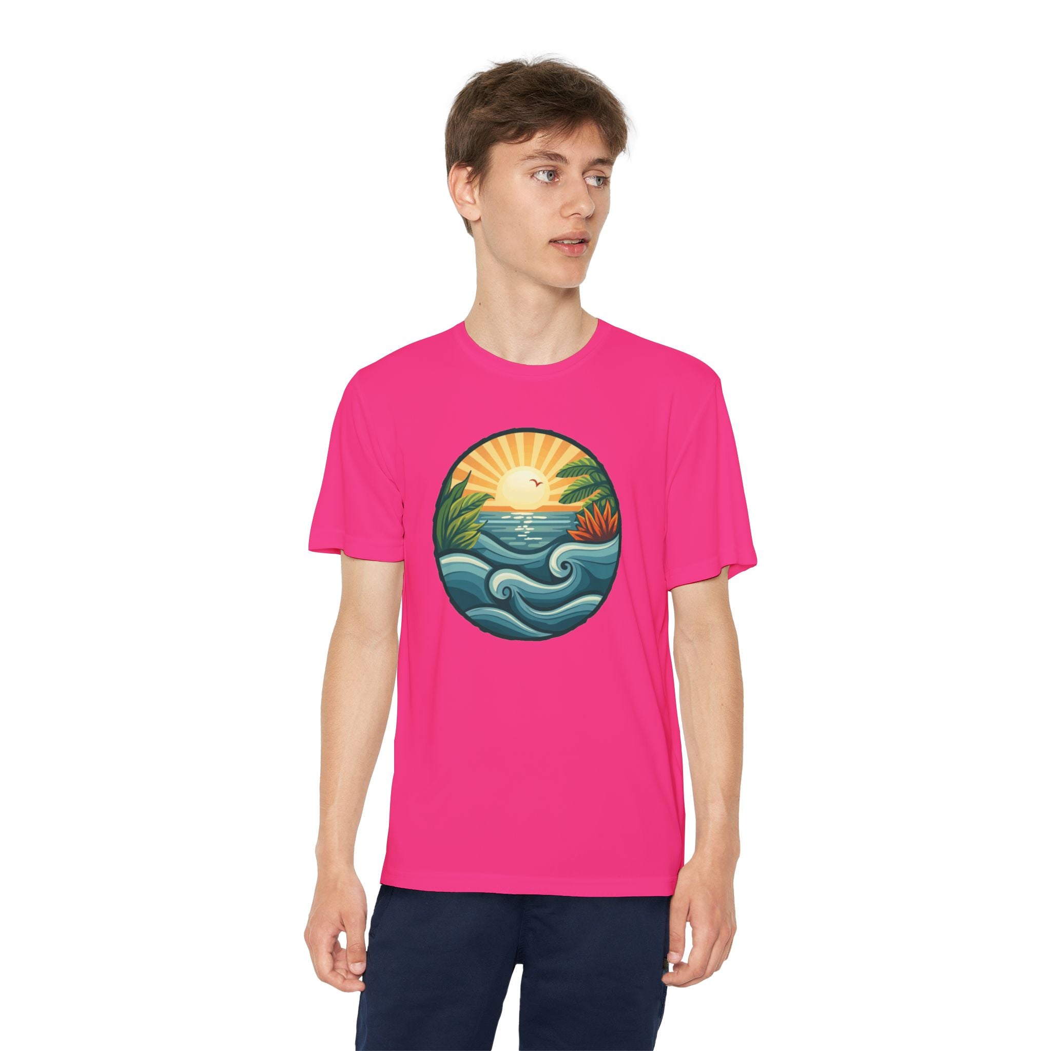 Beach Shirt Youth Competitor Tee, Kids Surf Tee, Summer Vacation Top, Ocean Lover T-Shirt, Coastal Clothing