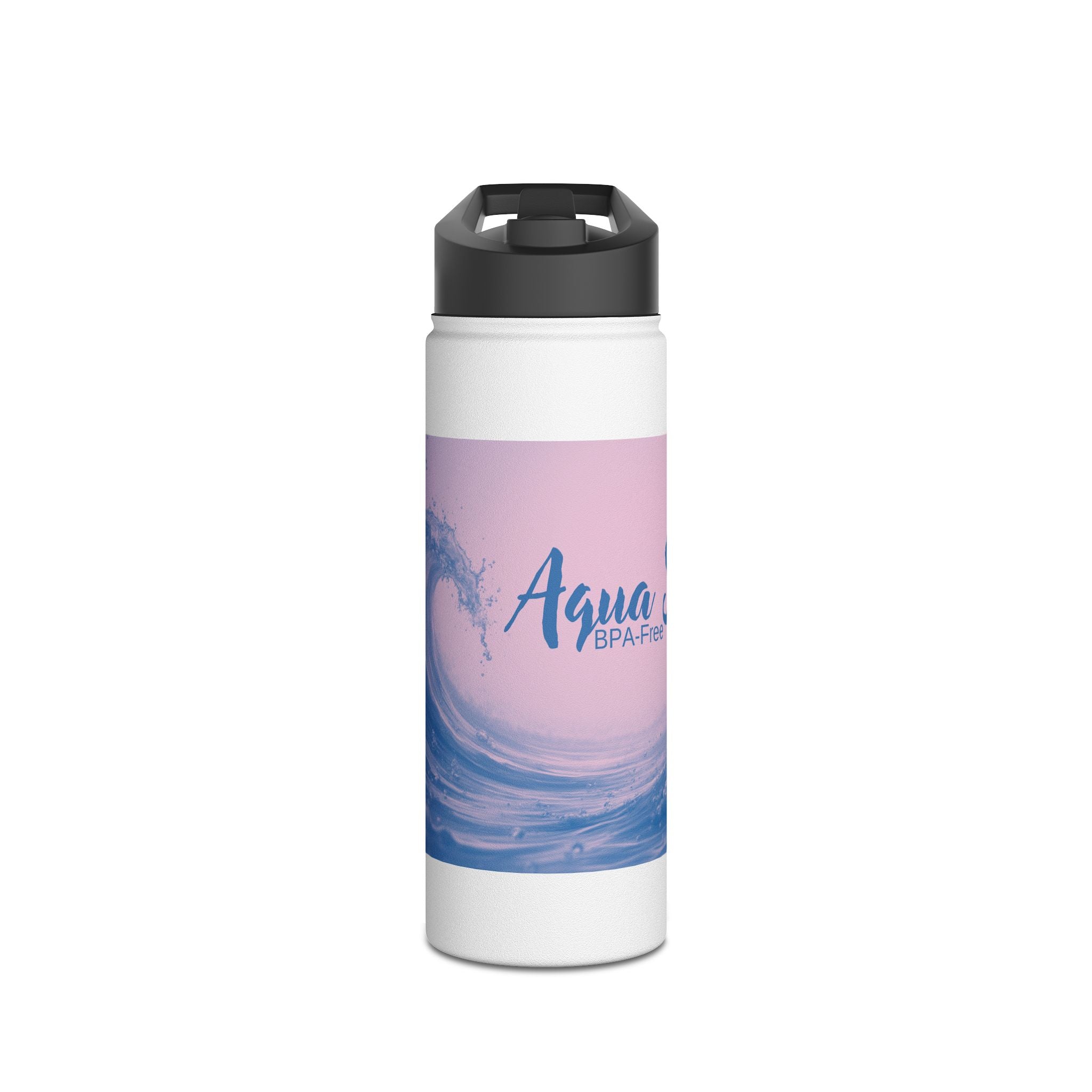 Aqua Wave Stainless Steel Water Bottle, Hydration Gift, Outdoor Adventure, Beach Vibes, Eco-Friendly, Travel Companion