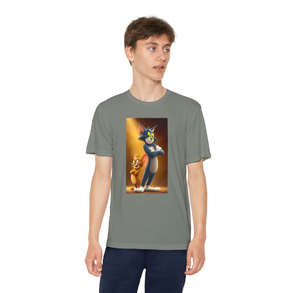 Youth Competitor Tee with Tom And Jerry design, Cartoon Graphic Kid's T-Shirt, Kids Tee, Children's Clothing, Funny Tee for Boys and Girls