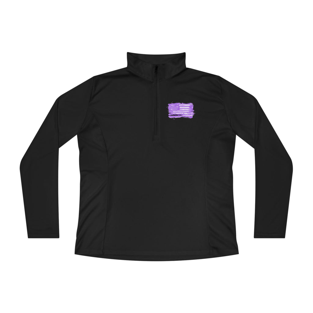 Ladies Quarter-Zip Pullover with Motivational Running Design, Athletic Apparel, Activewear, Sportswear, Fitness Gift, Running Top