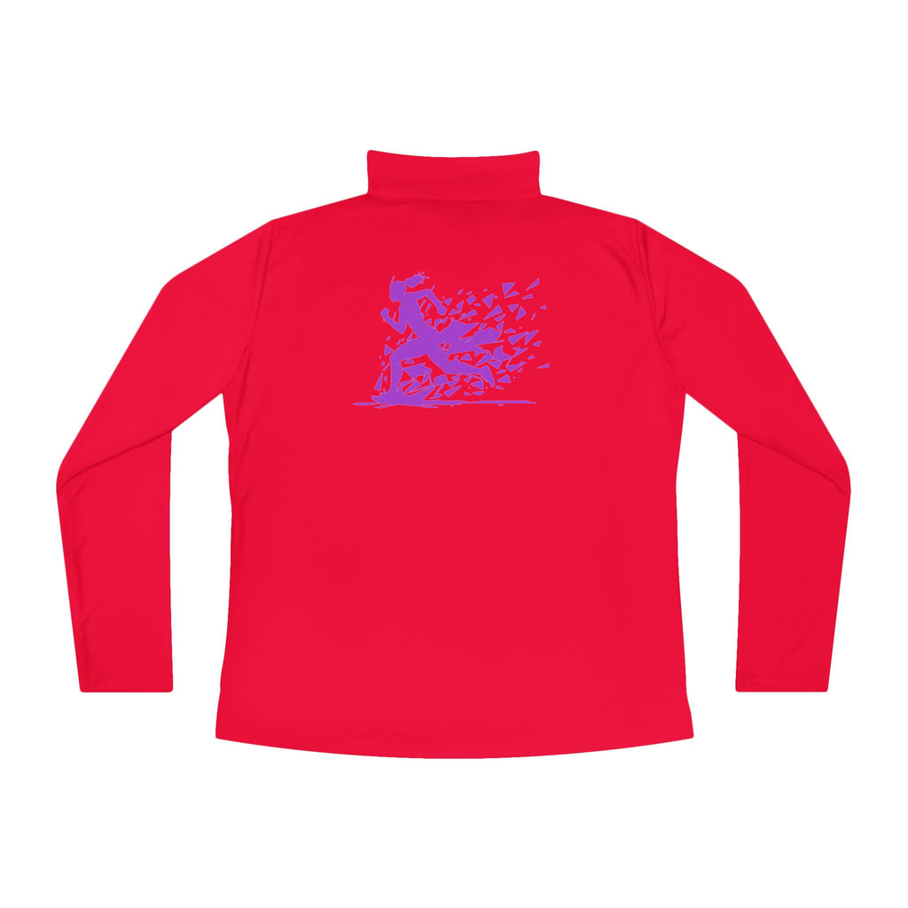 Ladies Quarter-Zip Pullover with Motivational Running Design, Athletic Apparel, Activewear, Sportswear, Fitness Gift, Running Top