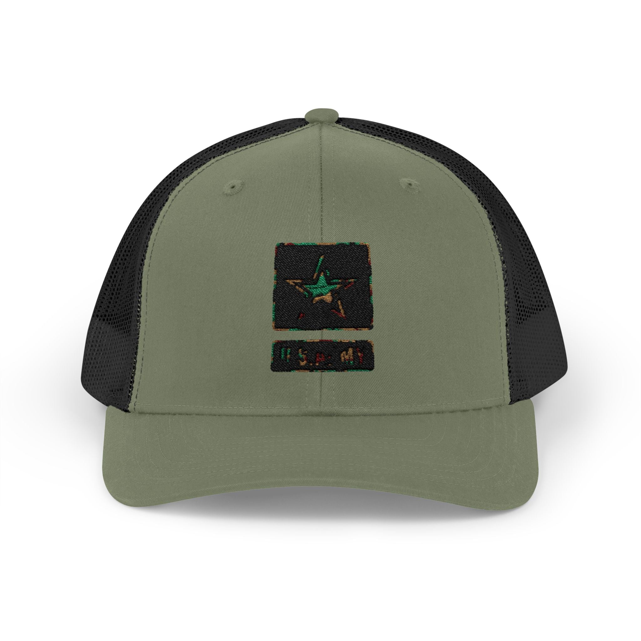 US Army Snapback Trucker Cap with Thin Red Line Design, Ideal for First Responders, Supportive Gifts, Memorials, Everyday Wear